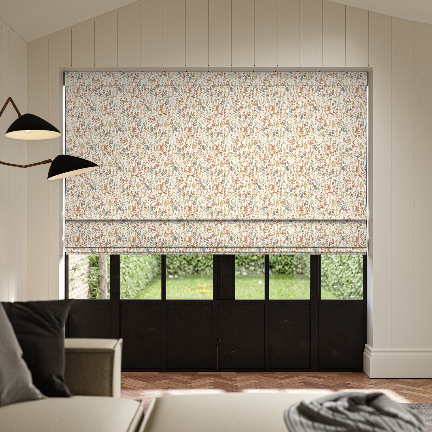 alluna ginger printed roman blind
