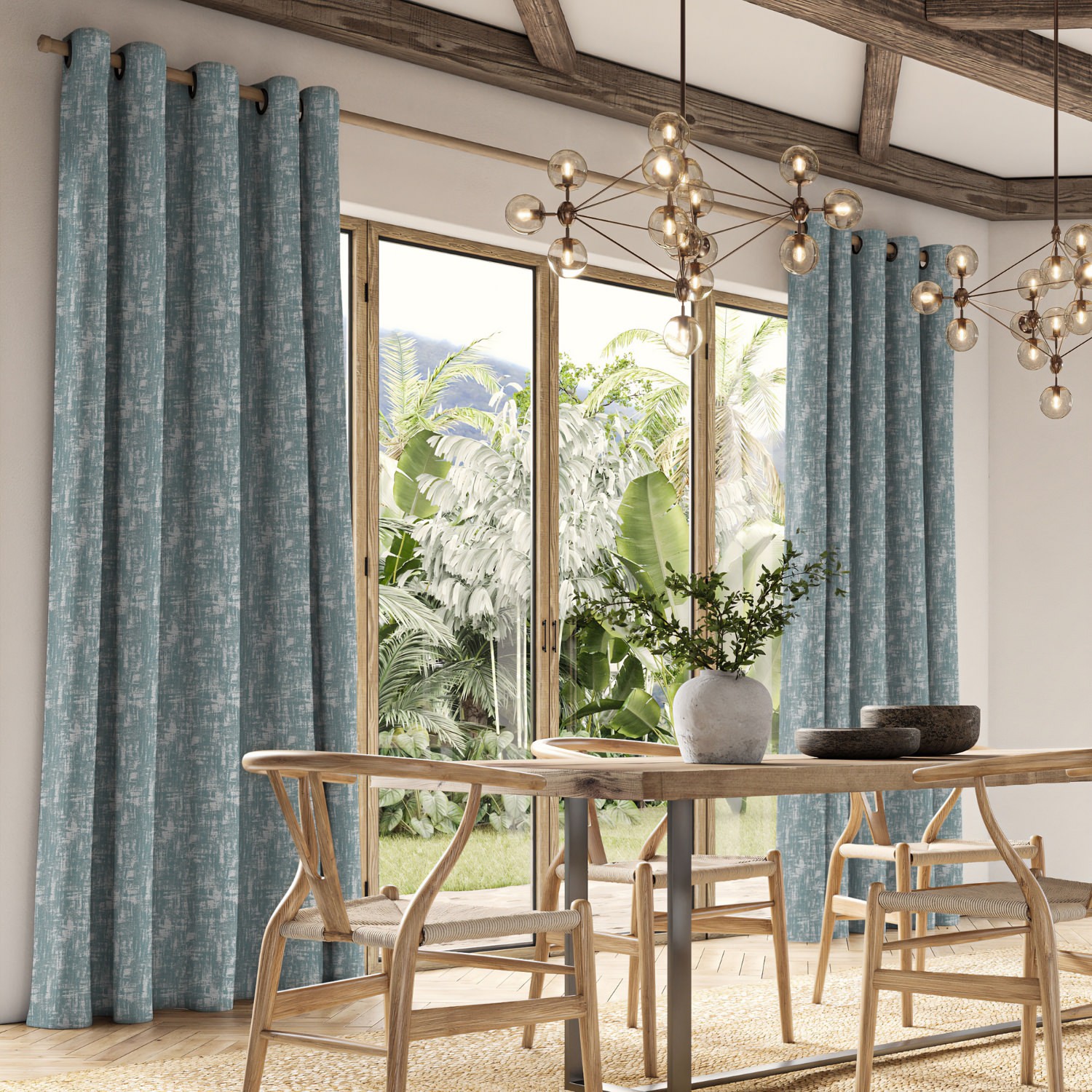 andoh seafoam jacquard curtain