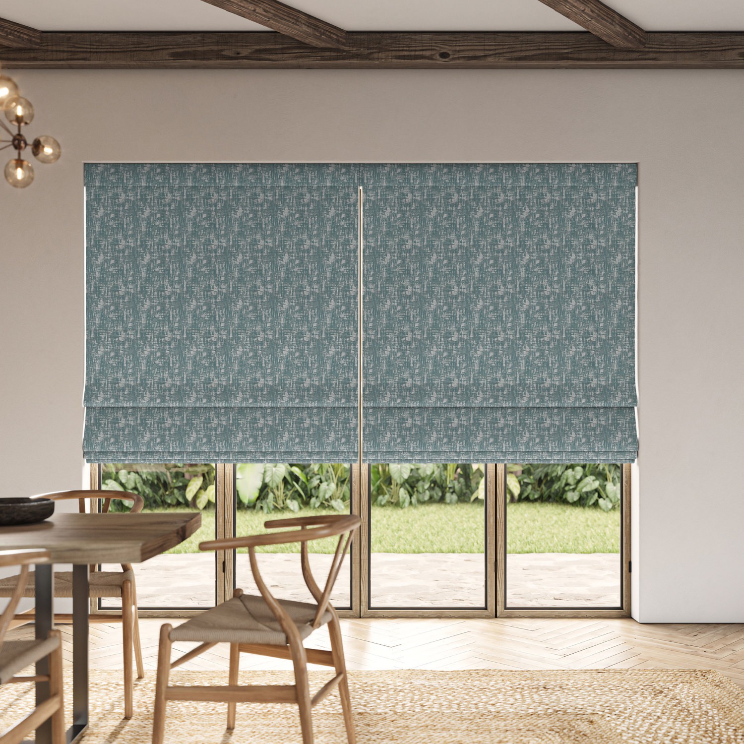 andoh seafoam jacquard roman blind