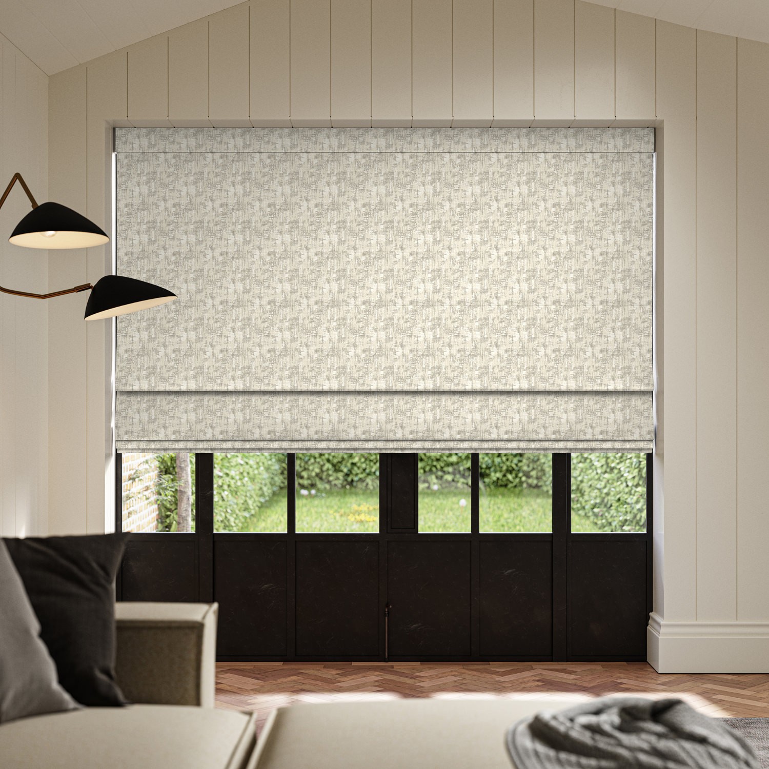 andoh slate jacquard roman blind
