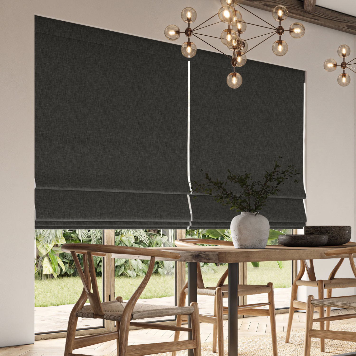 anua charcoal plain roman blind