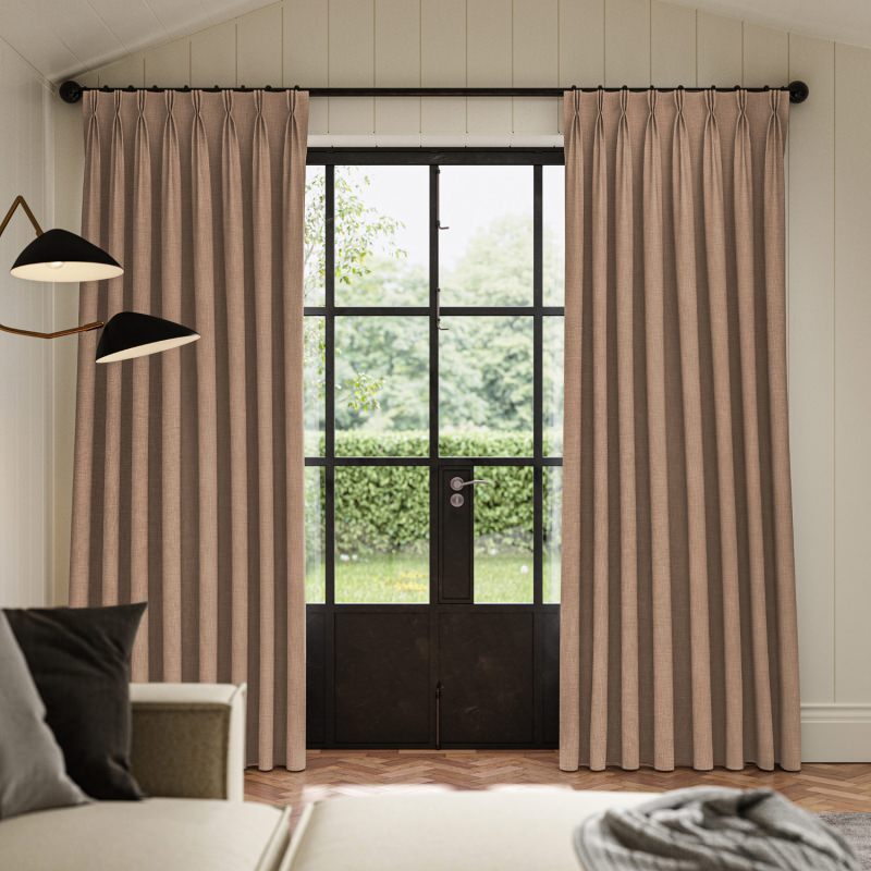 Anua Clay Plain Curtain, an earthy and warm muted terracotta plain fabric.