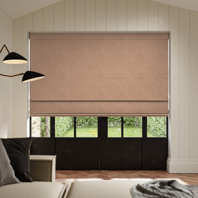 Anua Clay Plain Roman Blind, an earthy and warm muted terracotta plain fabric