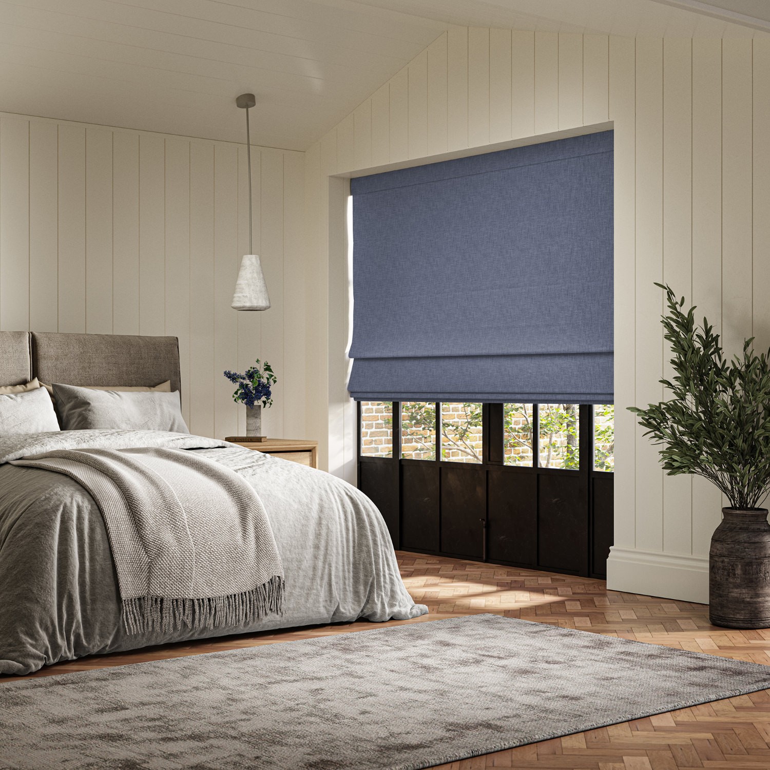 anua denim plain roman blind