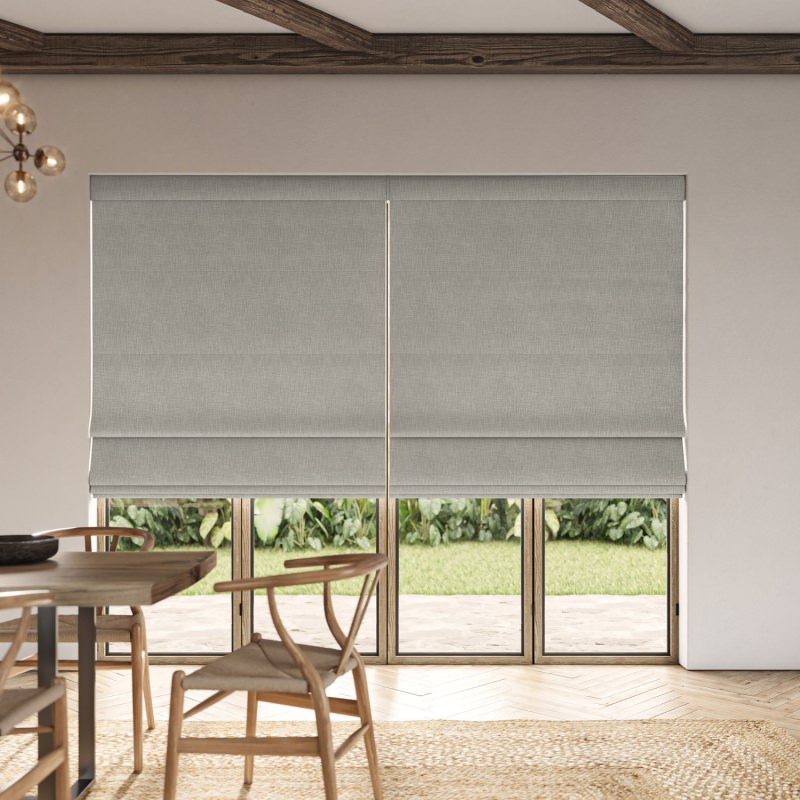Anua Dove Plain Roman Blind in a gentle and peaceful light grey with warm undertones
