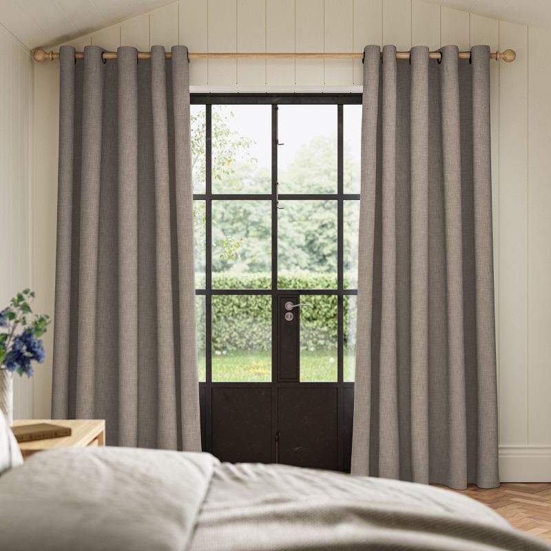 Anua Hessian Plain Curtain with a natural, rustic, and textured woven-look appearance.