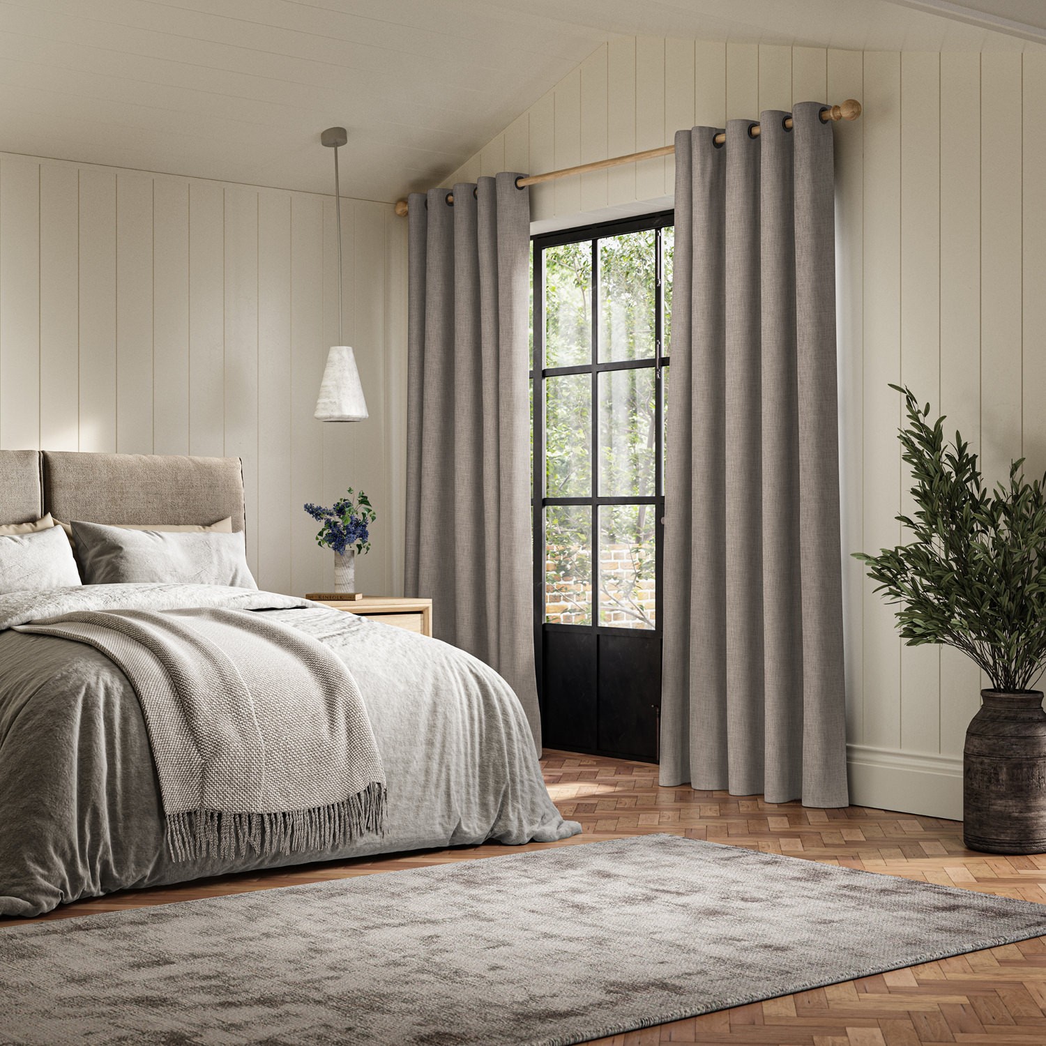 anua hessian plain curtain