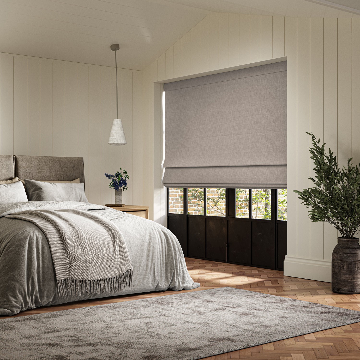 anua hessian plain roman blind