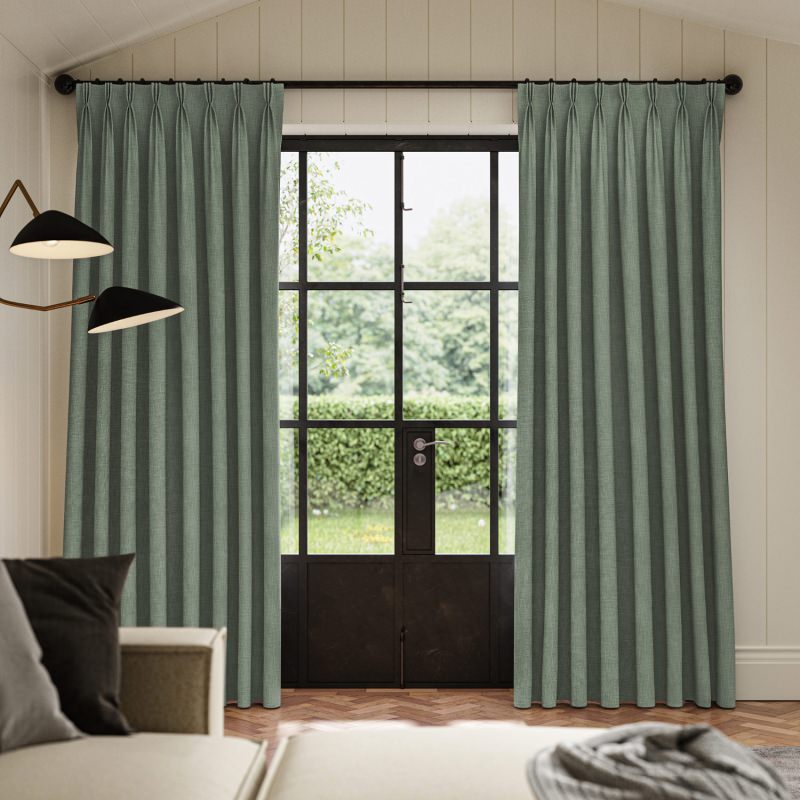 Anua Jade Plain Curtain in a rich, calming, and luxurious jewel-toned green.