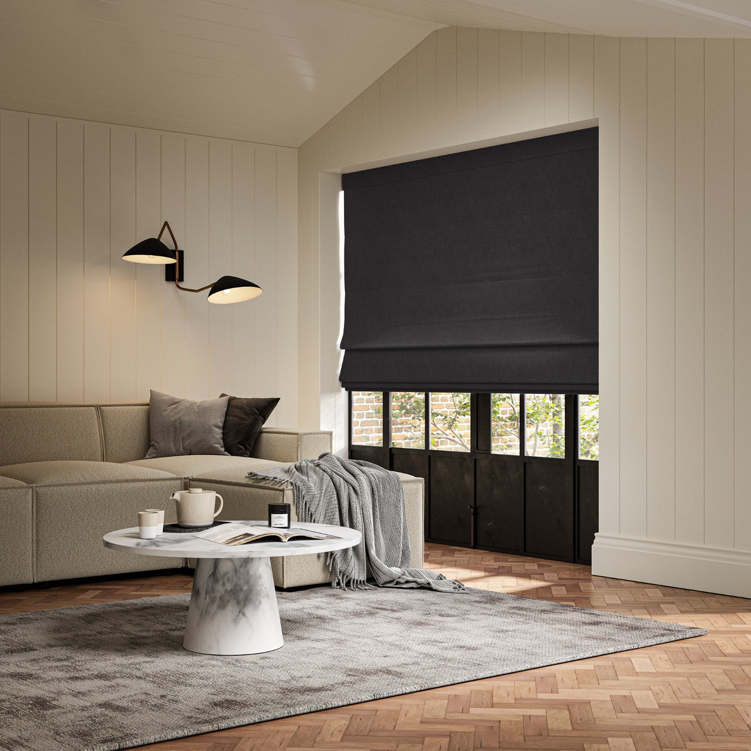 anua onyx plain roman blind