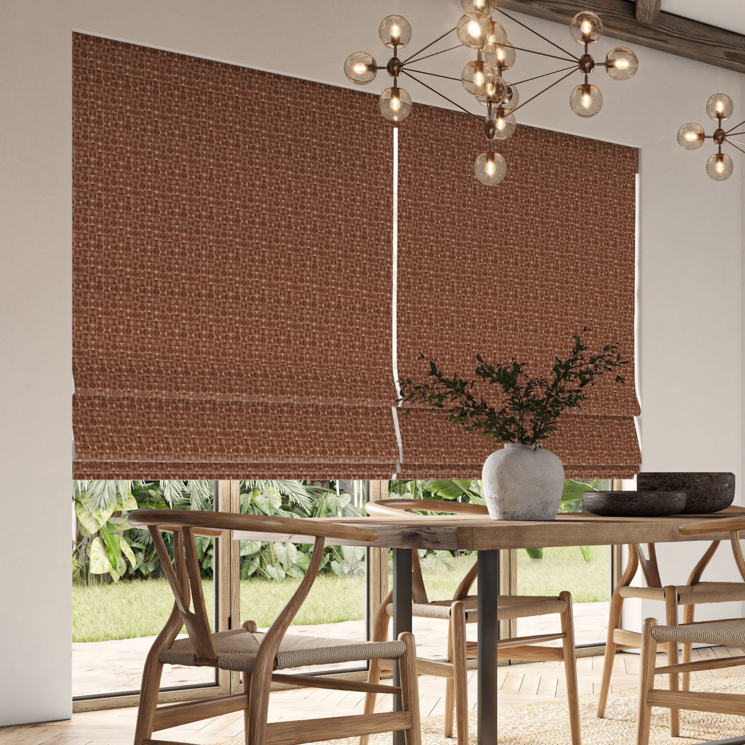 ashbourne ginger jacquard roman blind