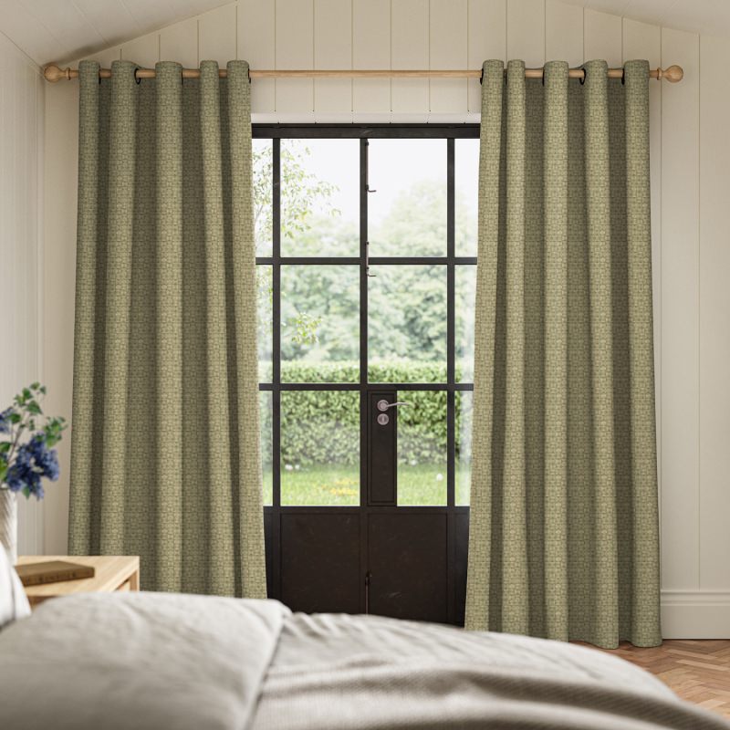 Ashbourne Ivy Jacquard Curtain in a deep ivy green with a rich, nature-inspired woven pattern.