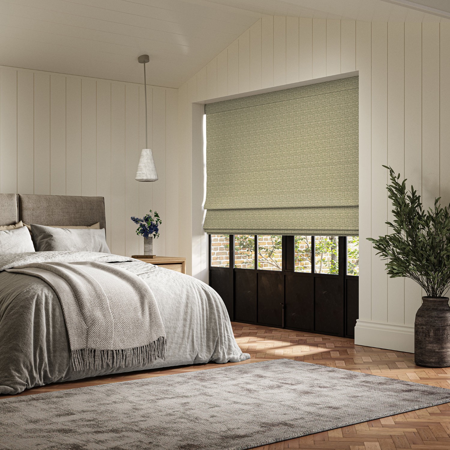ashbourne ivy jacquard roman blind