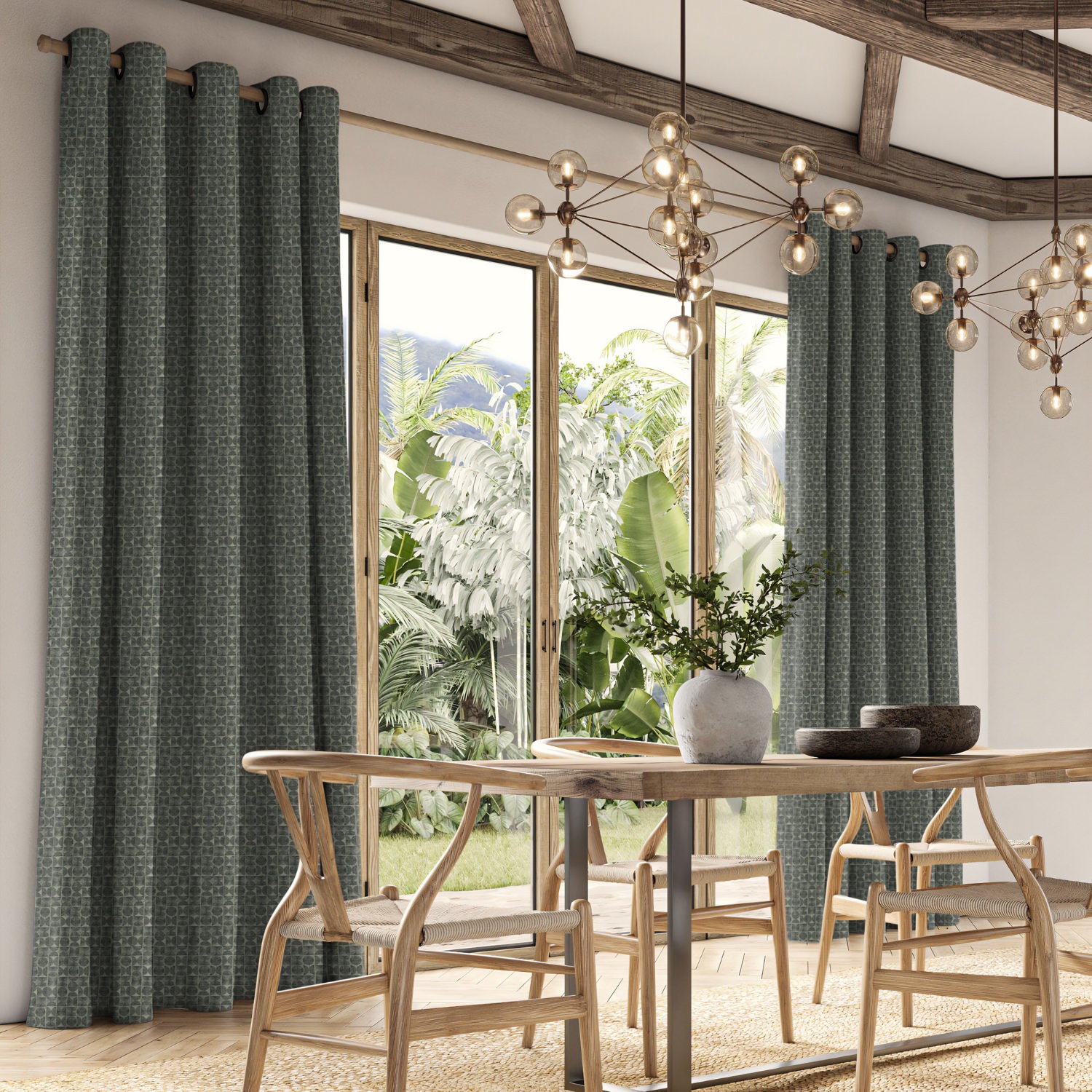 ashbourne ocean jacquard curtain