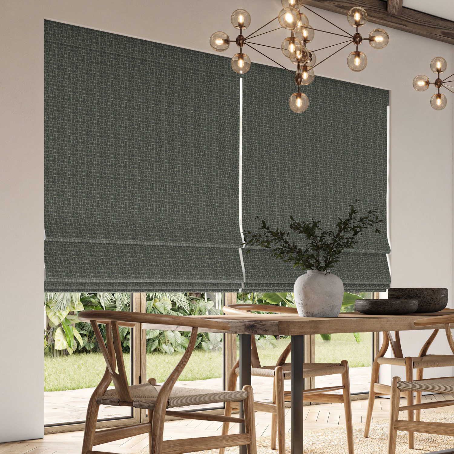 ashbourne ocean jacquard roman blind