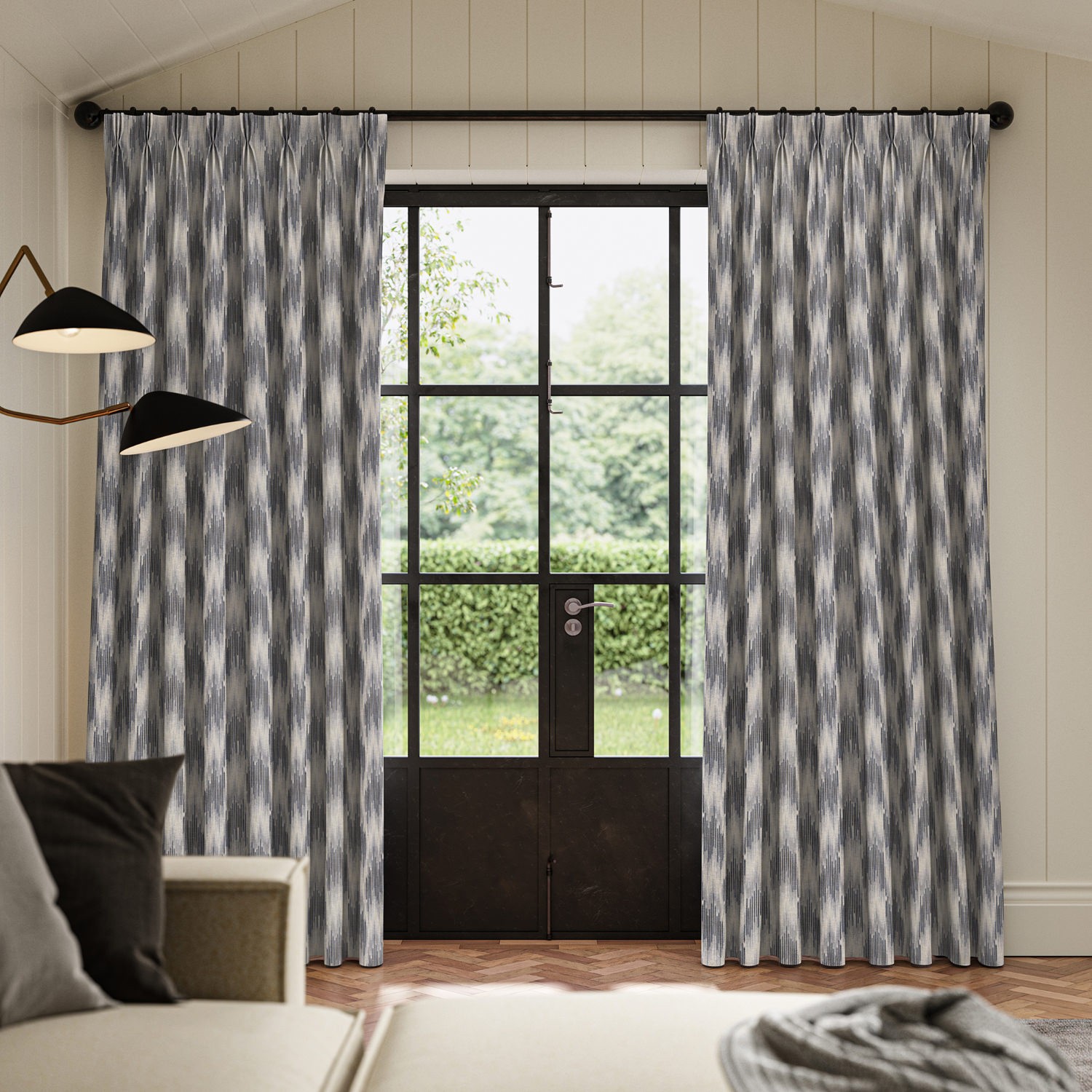 berlanti ink jacquard curtain