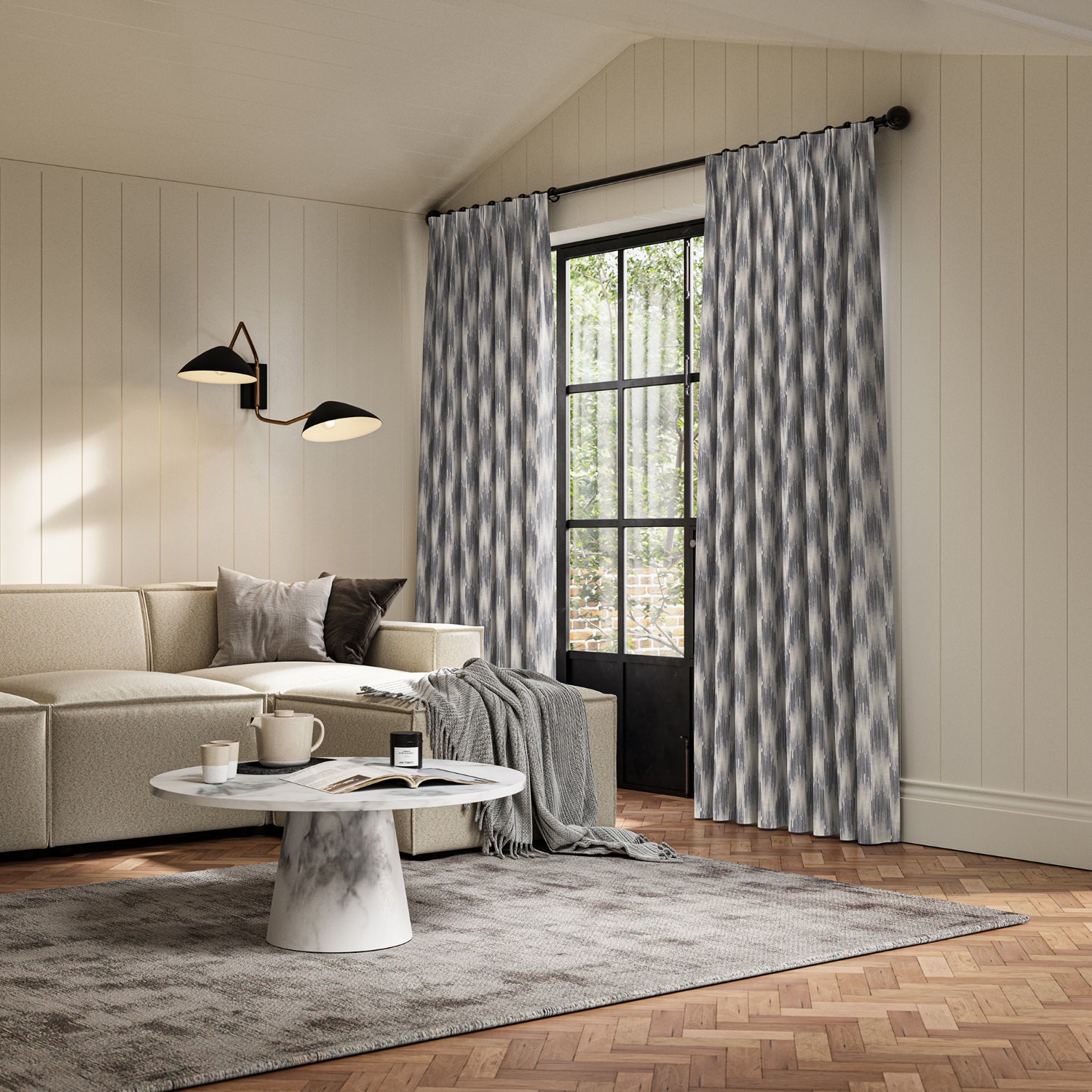 berlanti ink jacquard curtain
