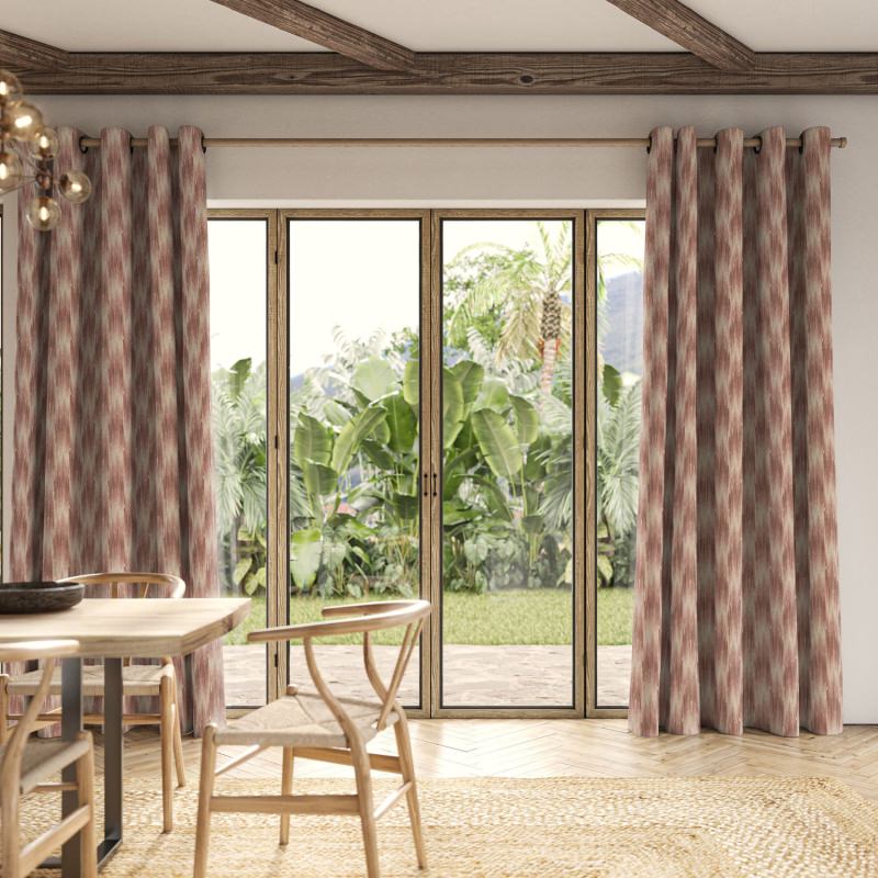 Berlanti Mulberry Woven Curtain in a rich, jewel-toned purple-red with a beautiful, tactile weave.