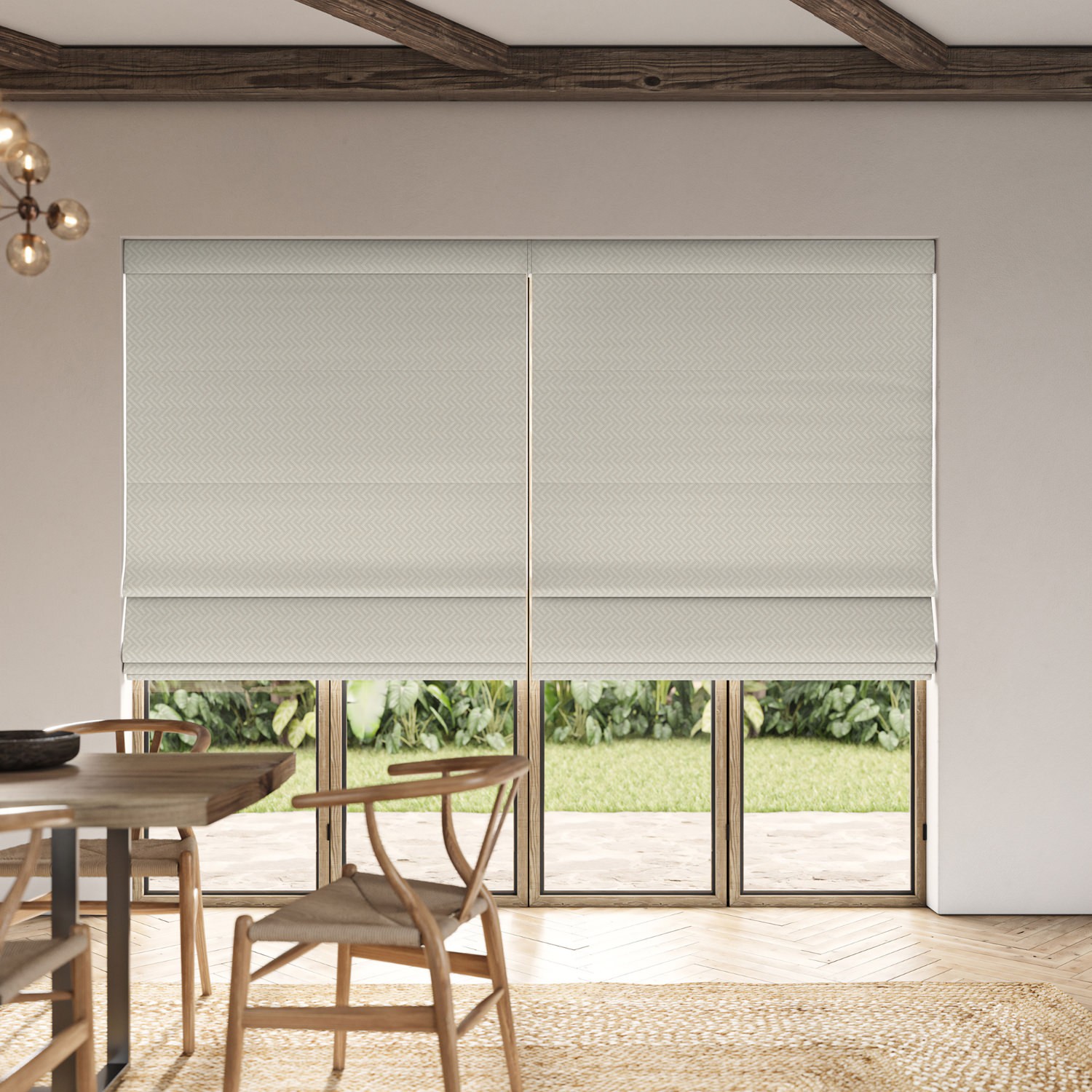 blaine pearl jacquard roman blind