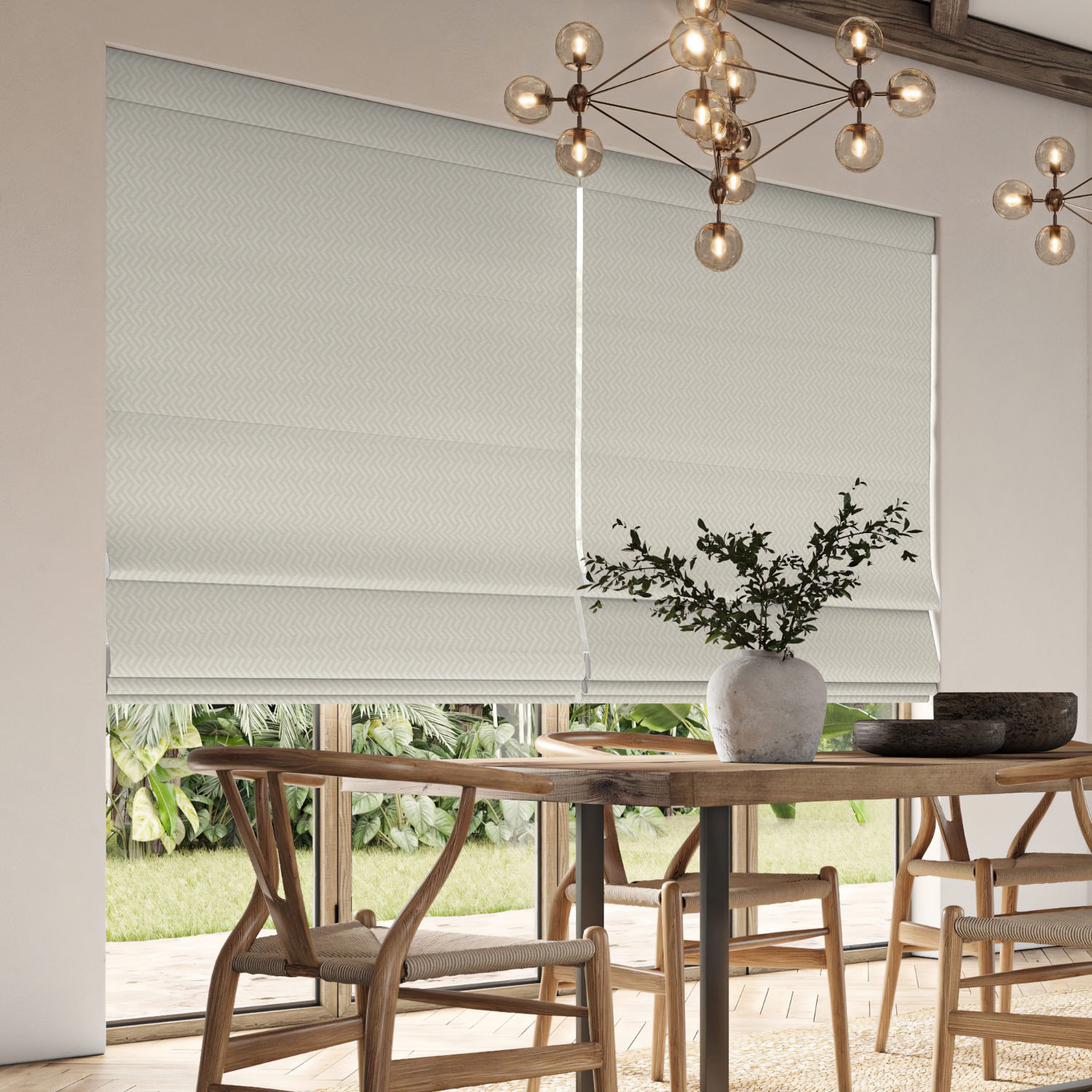 blaine pearl jacquard roman blind
