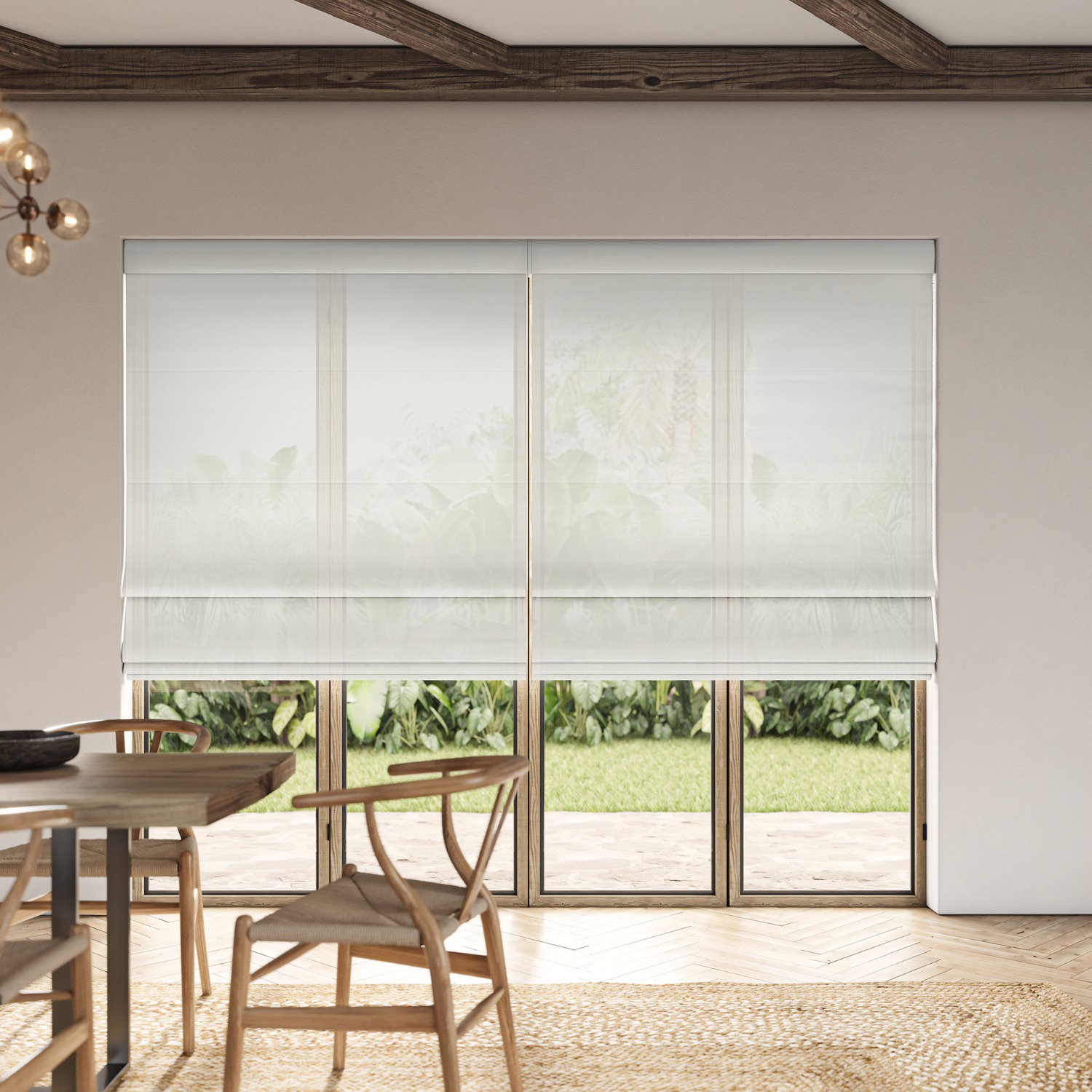blasket ivory sheer roman blind