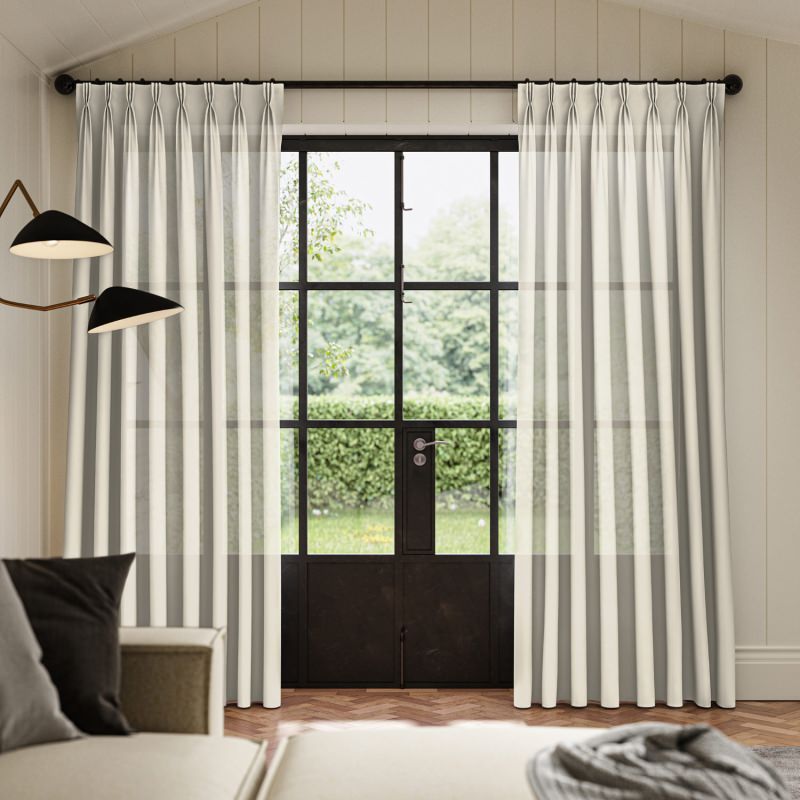 Blasket Linen Sheer Curtain, a natural, linen-look sheer fabric, diffusing daylight beautifully.