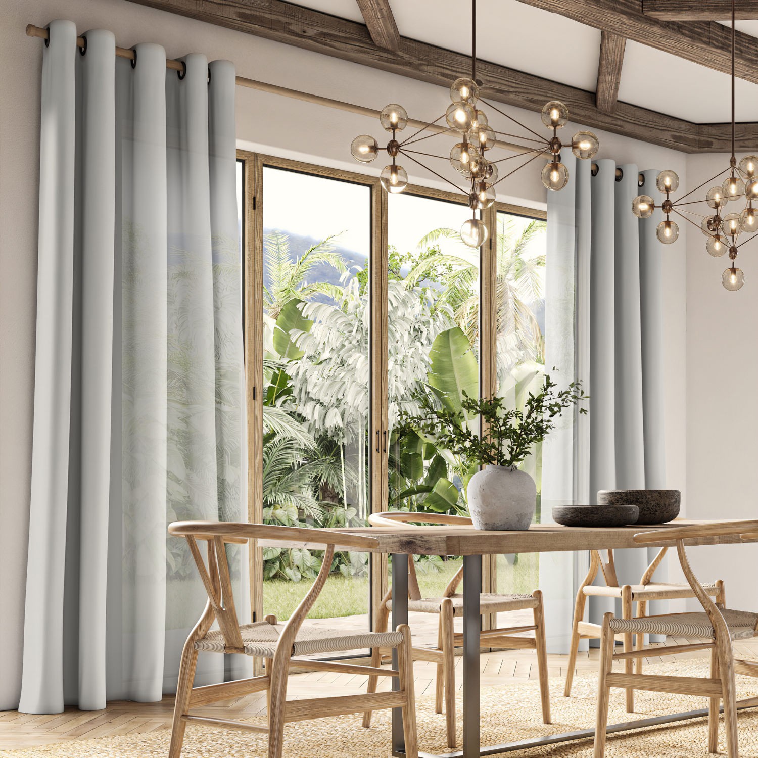 blasket silver sheer curtain