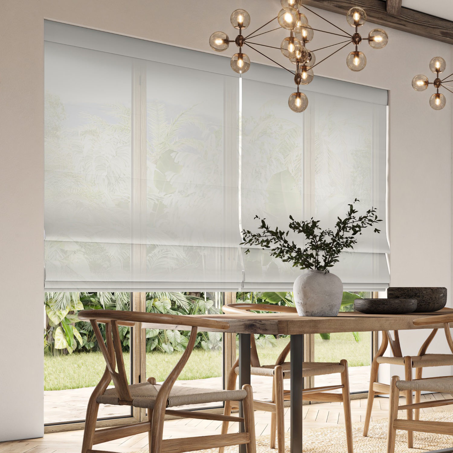 blasket silver sheer roman blind
