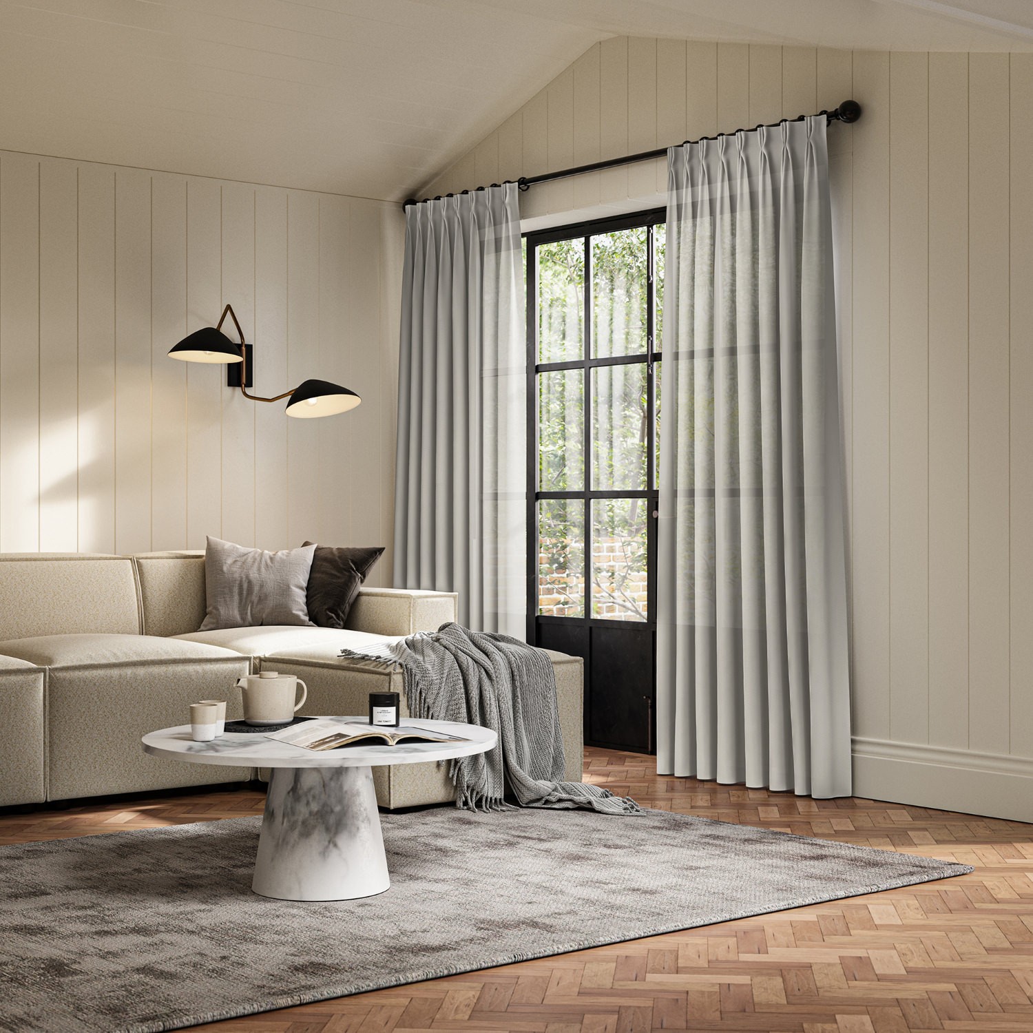 blasket slate sheer curtain