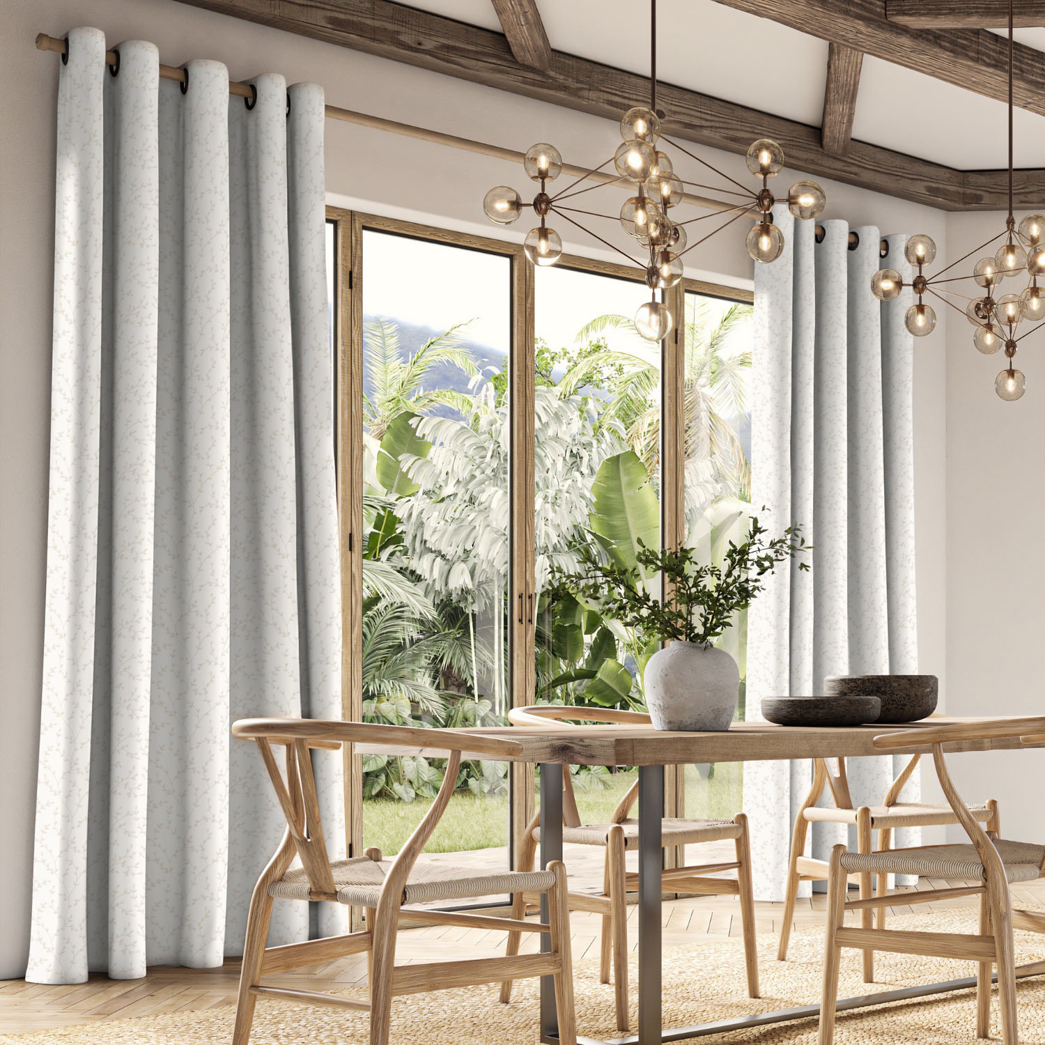 cadence ivory emboidery curtain