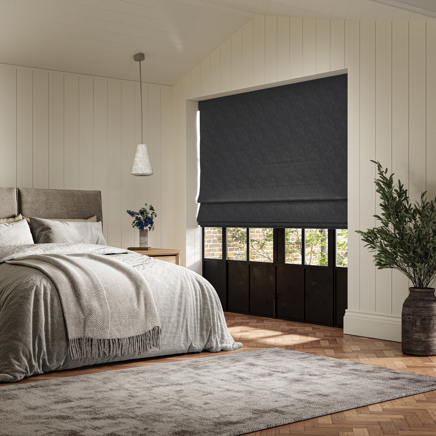 cains ink jacquard roman blind