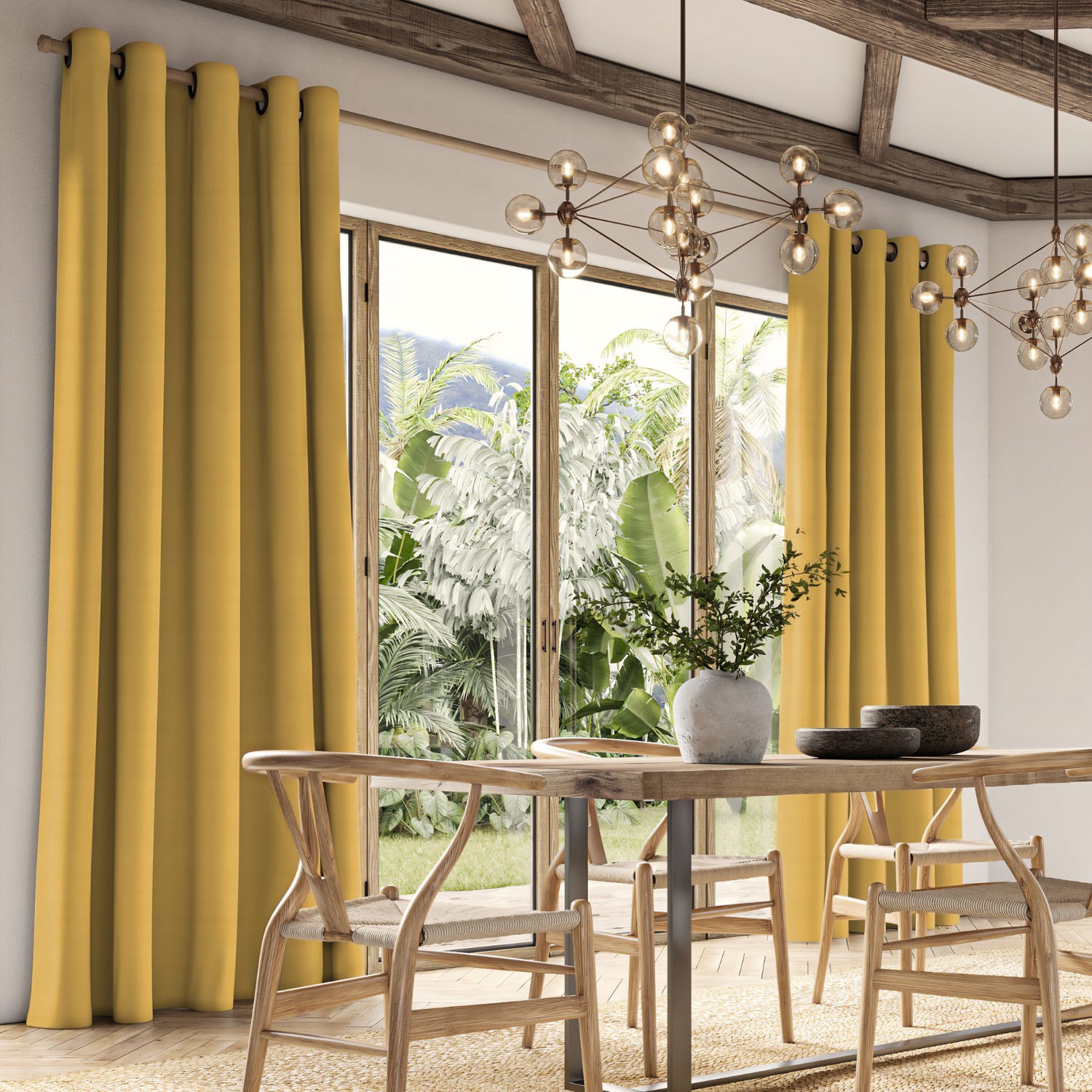 cassandra buttercup velvet curtain