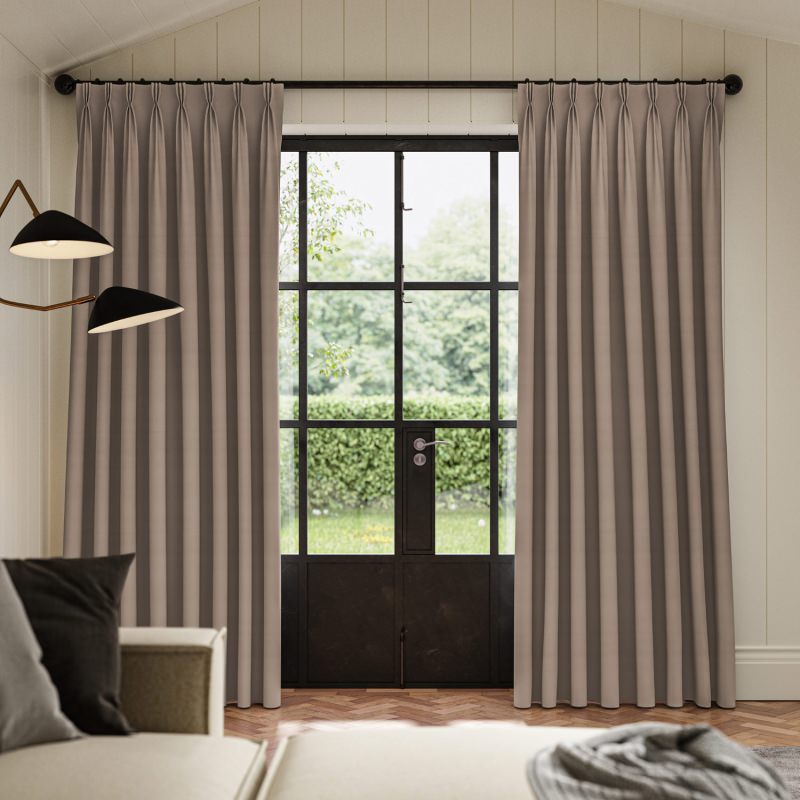 Cassandra Mauve Velvet Curtain in a dusty, sophisticated purple with a soft, plush texture.
