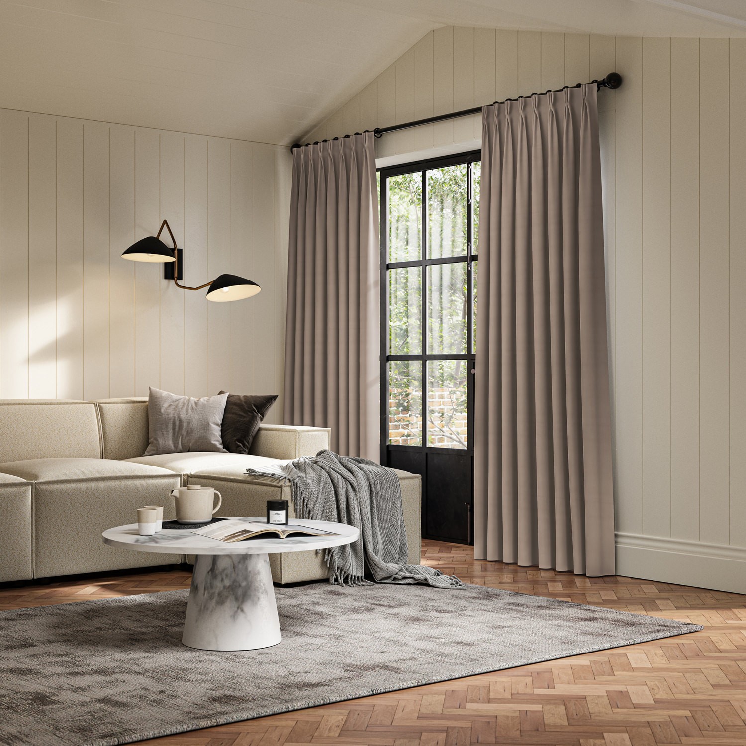 cassandra mauve velvet curtain
