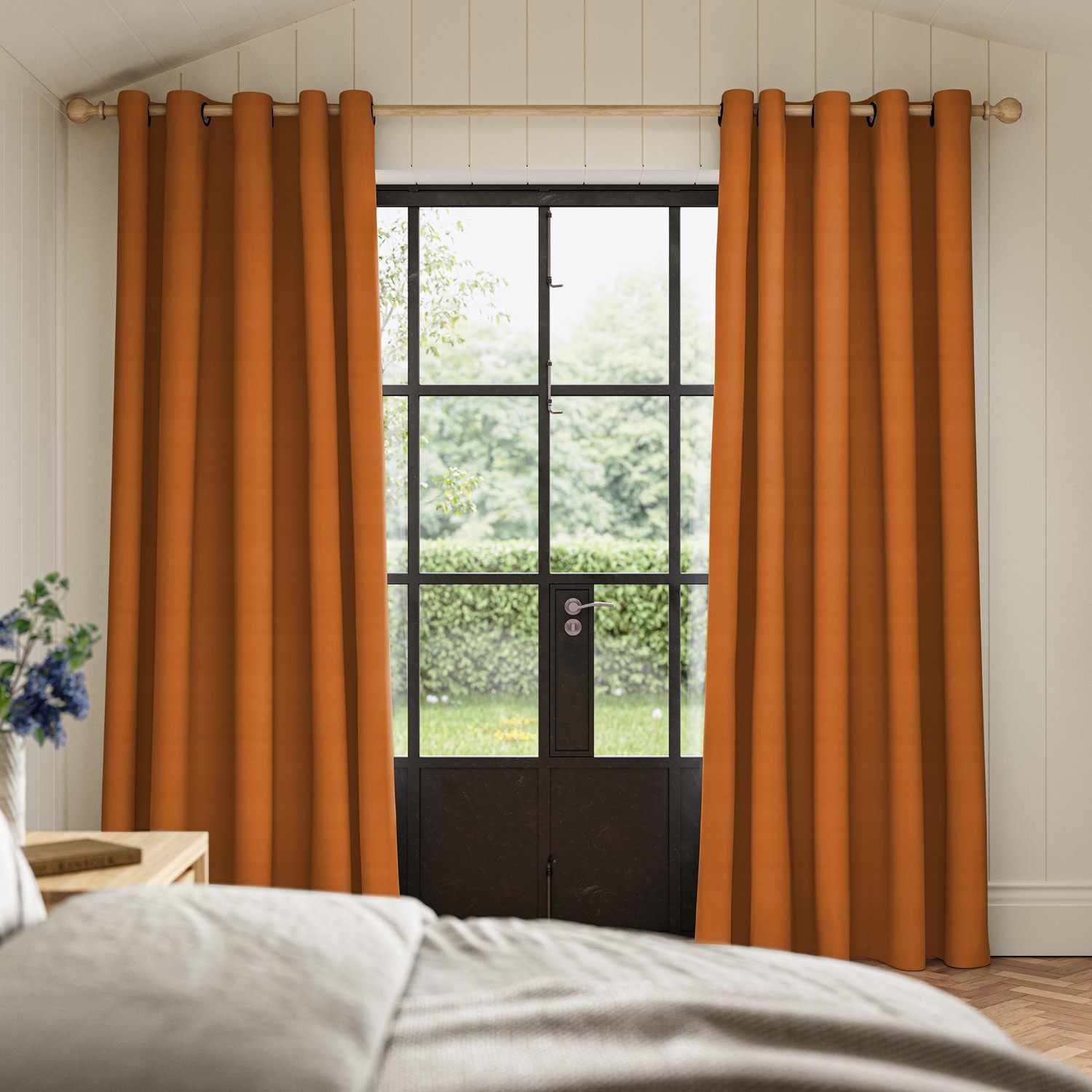 cassandra nectarine velvet curtain