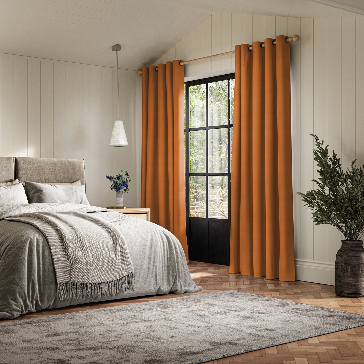 cassandra nectarine velvet curtain