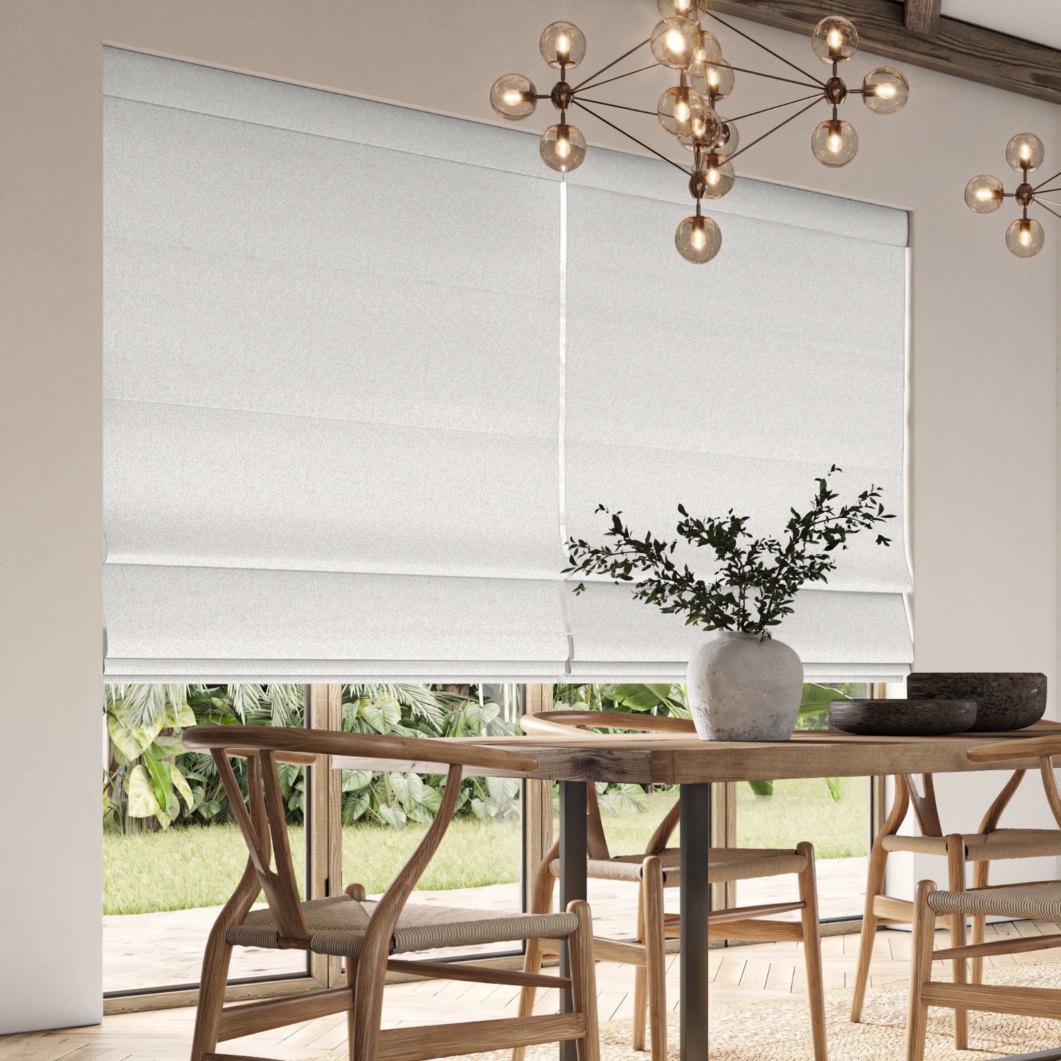 cosette ivory jacquard roman blind