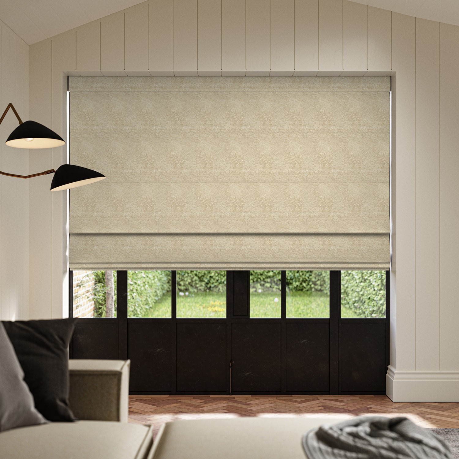 cox flax jacquard roman blind