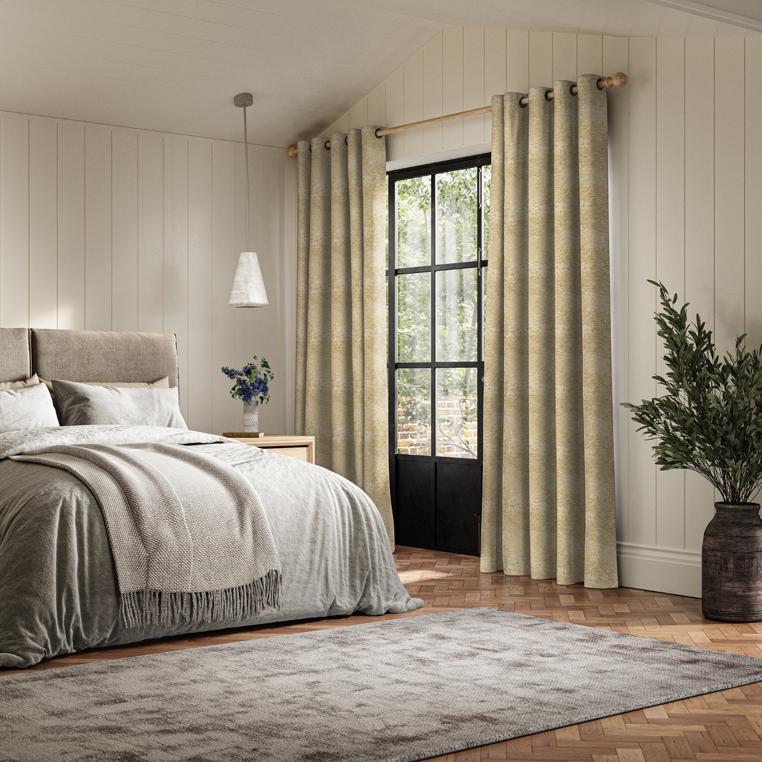 cox ochre jacquard curtain