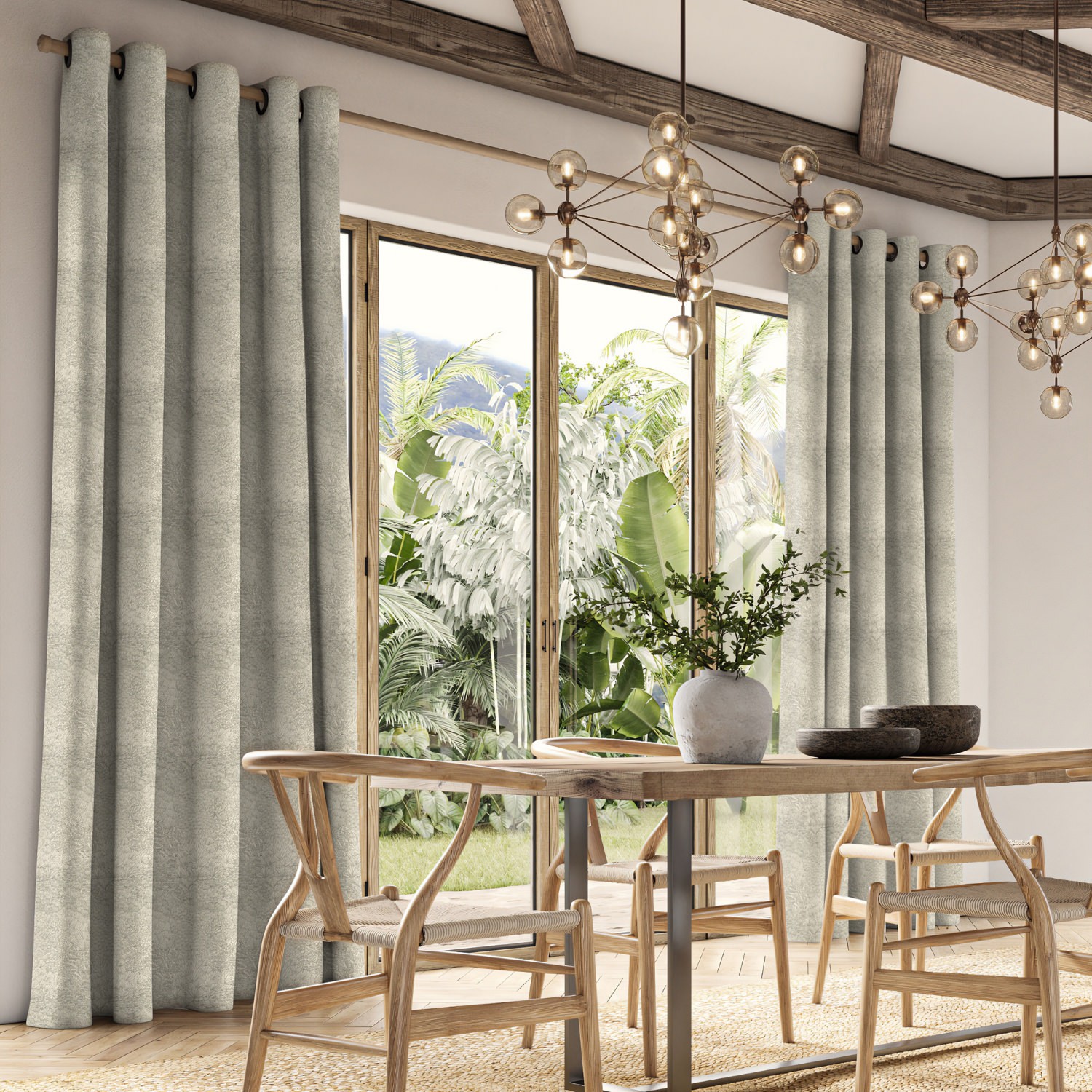 cox slate jacquard curtain