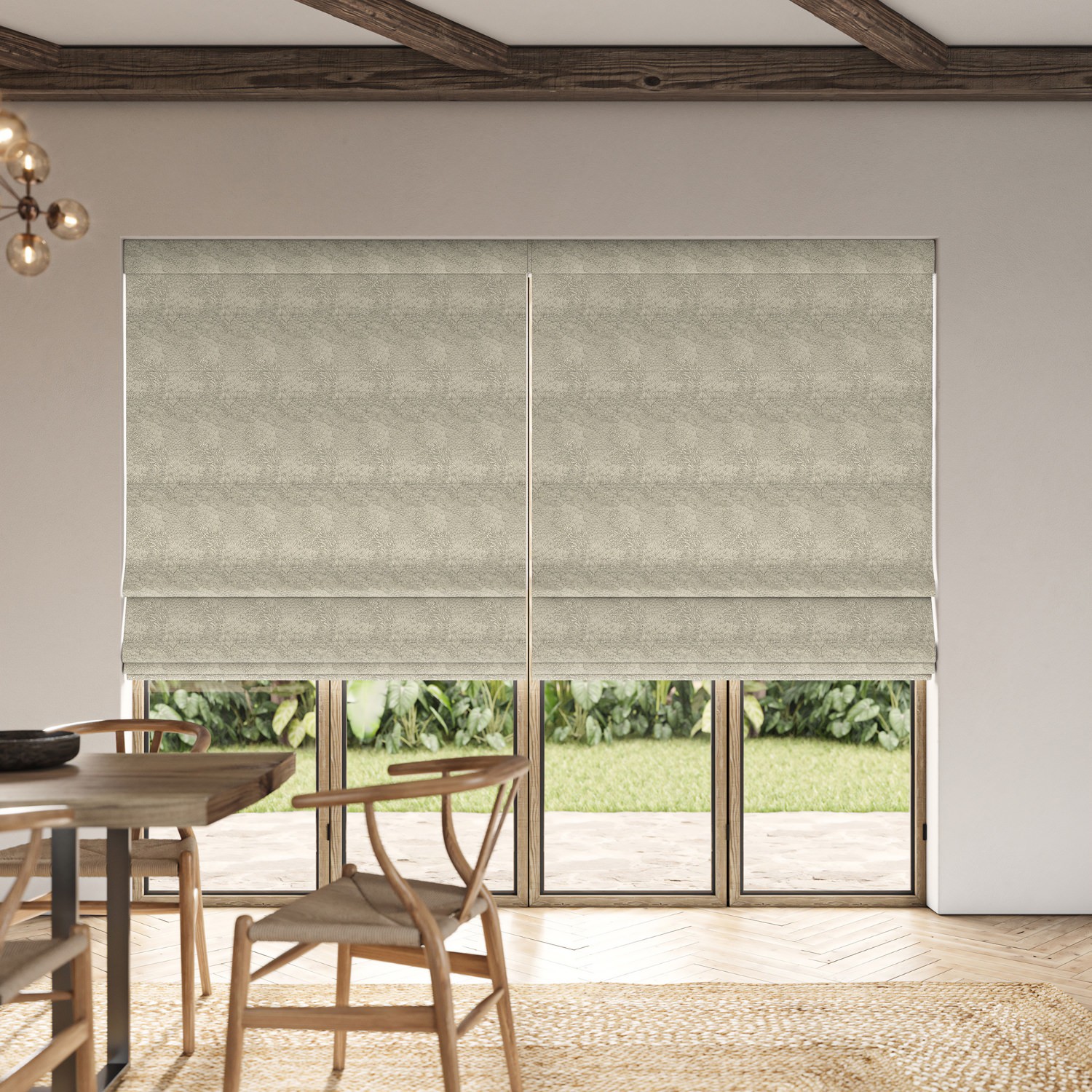 cox slate jacquard roman blind