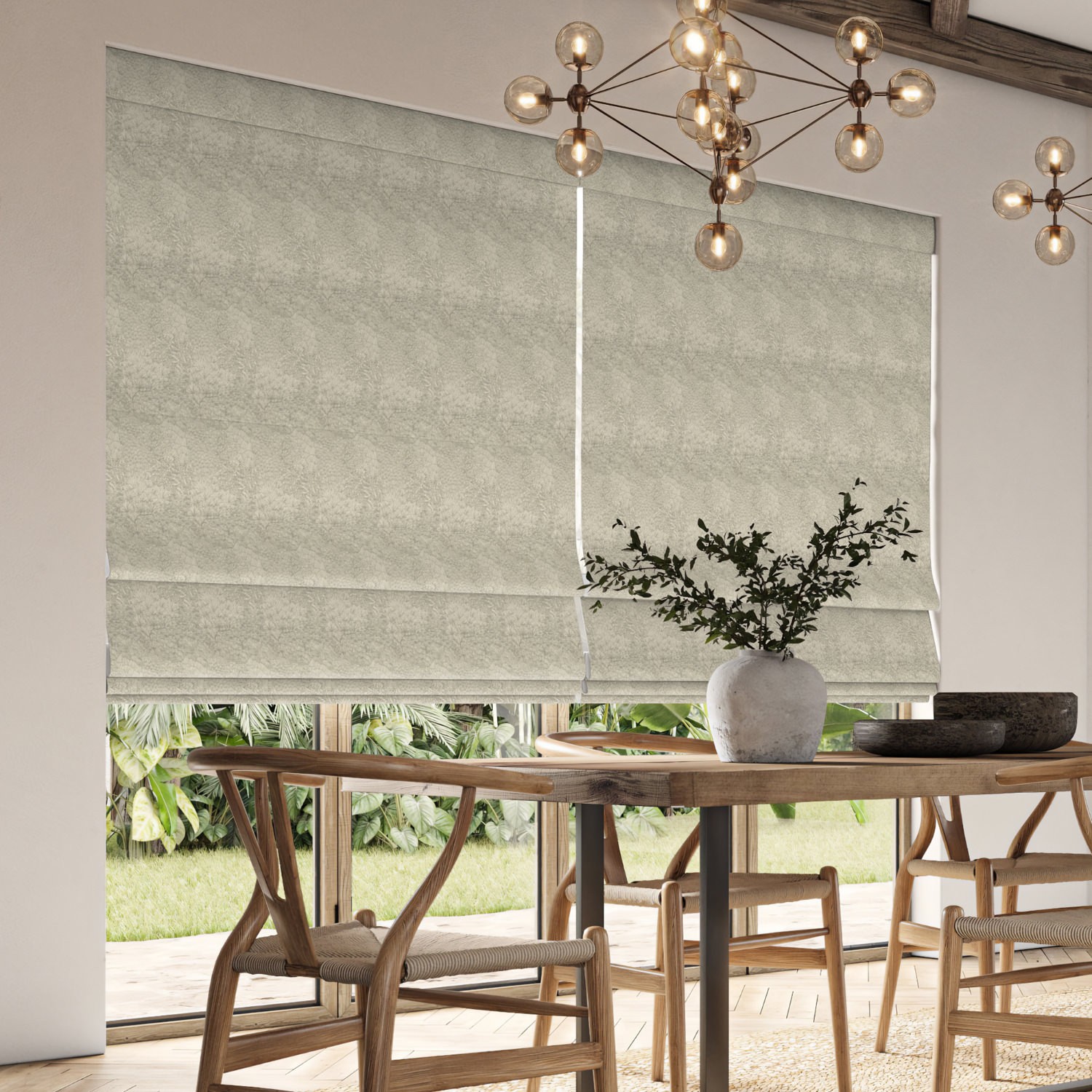 cox slate jacquard roman blind