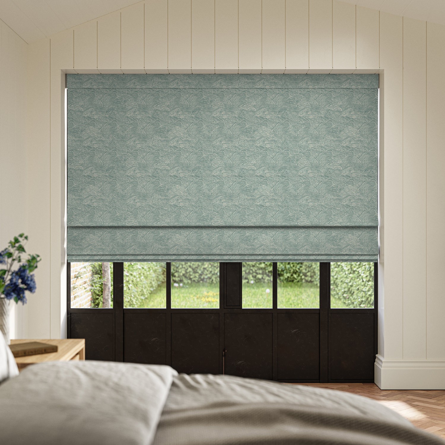 daria jade printed roman blind