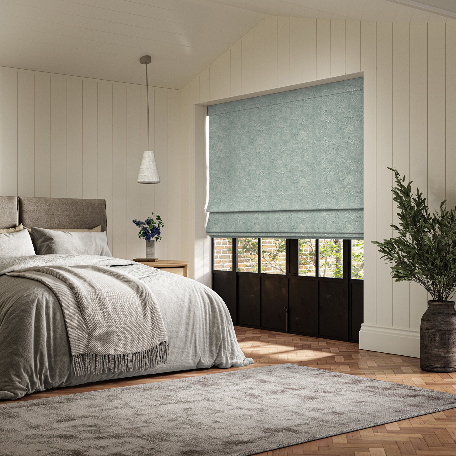daria jade printed roman blind
