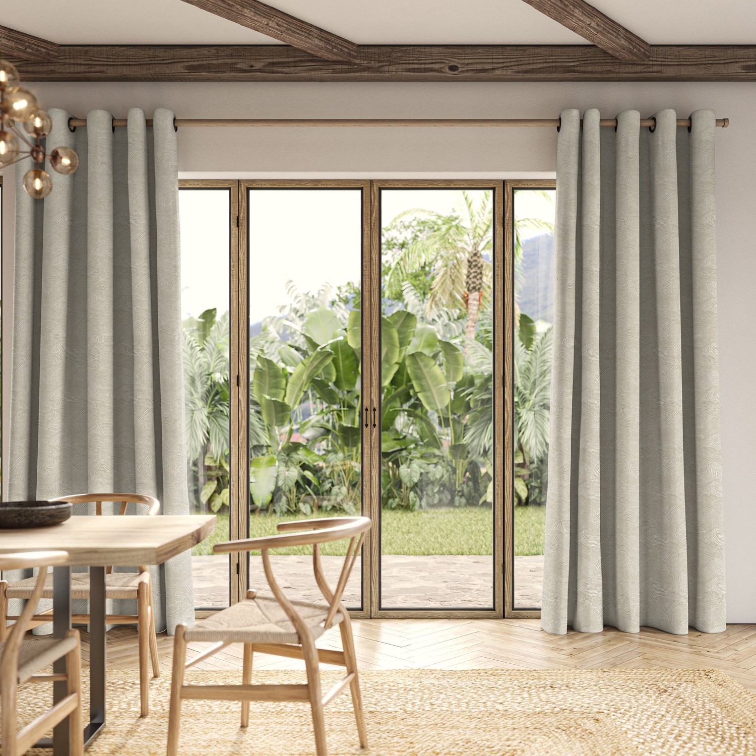 daria oatmeal printed curtain