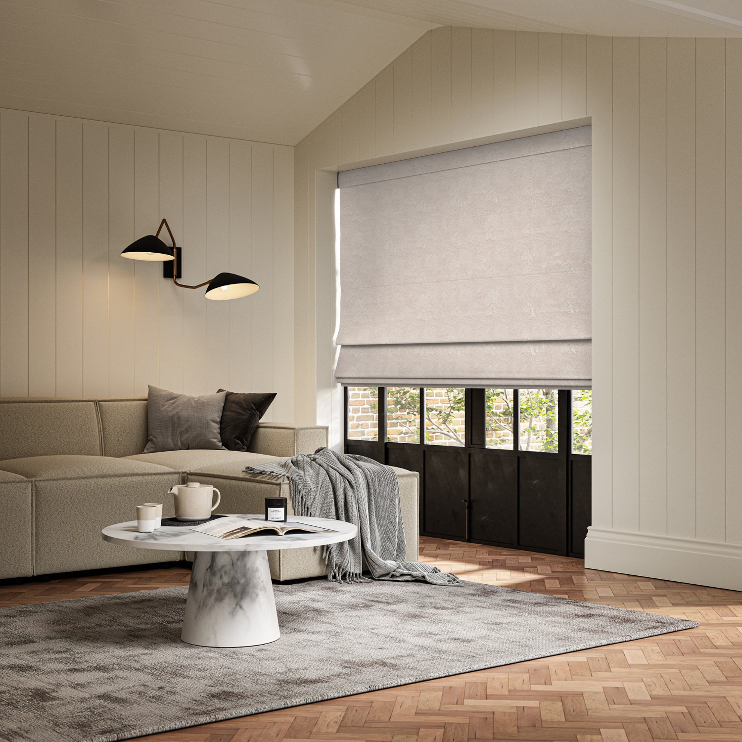 daria shell printed roman blind