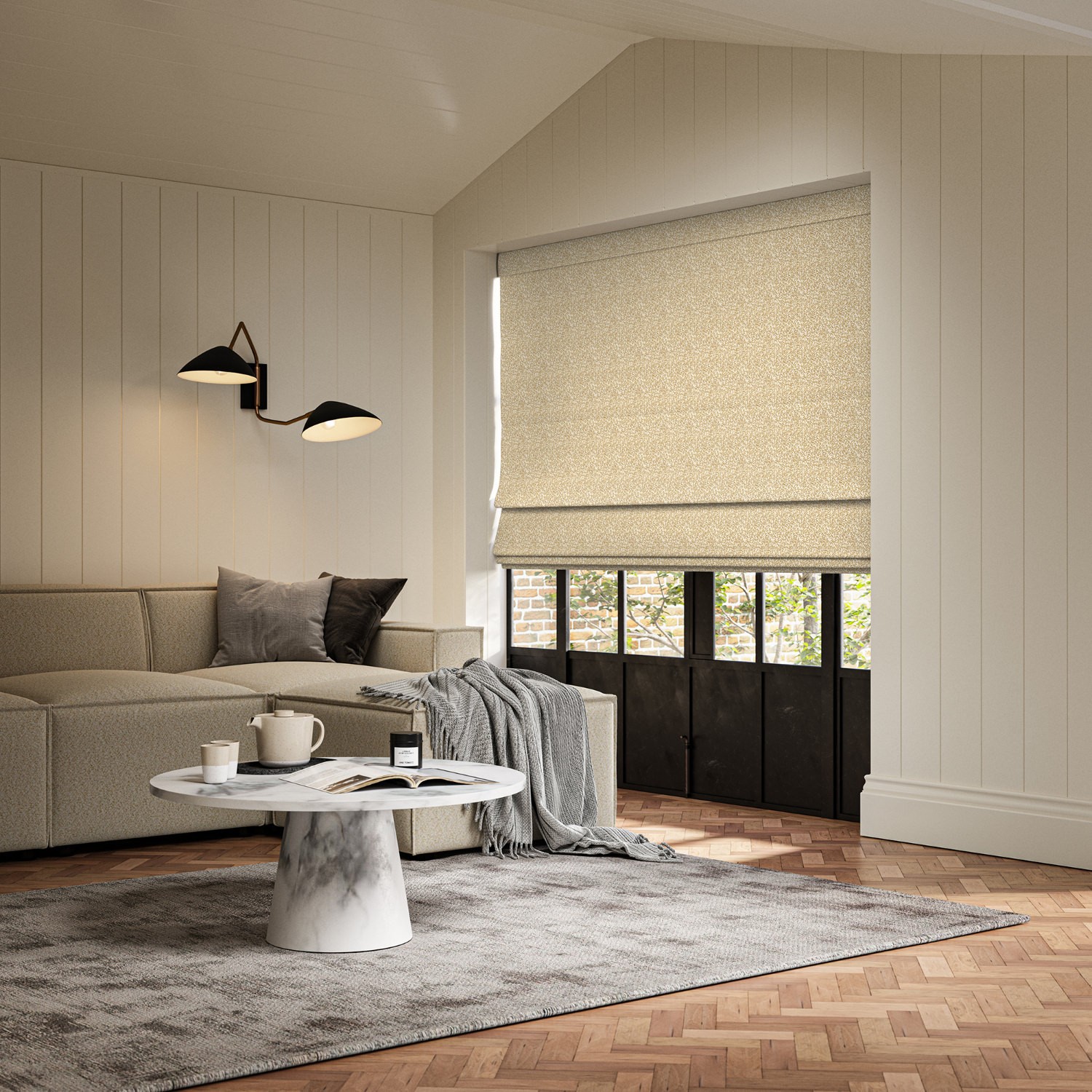 dhodi cider printed roman blind