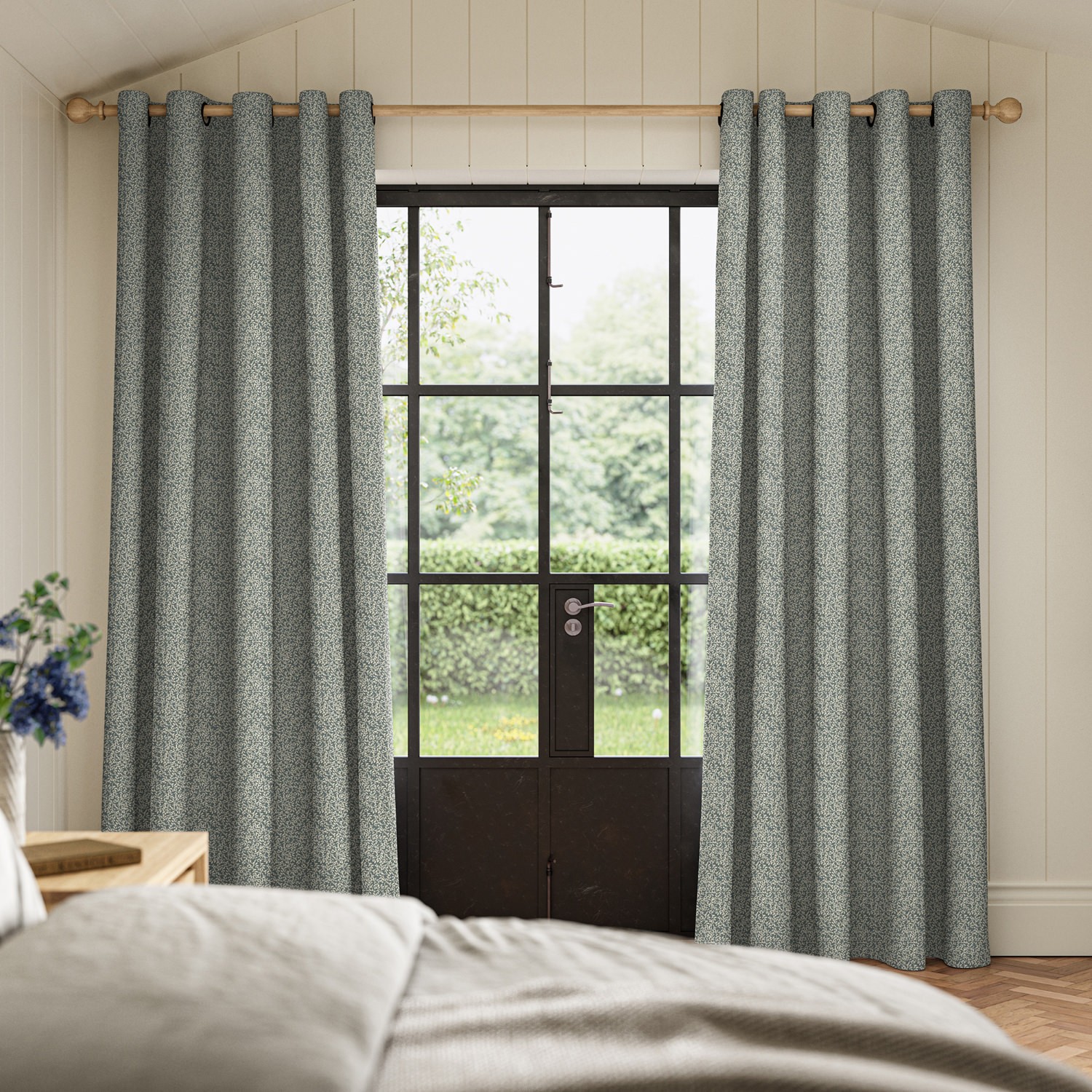dhodi indigo printed curtain