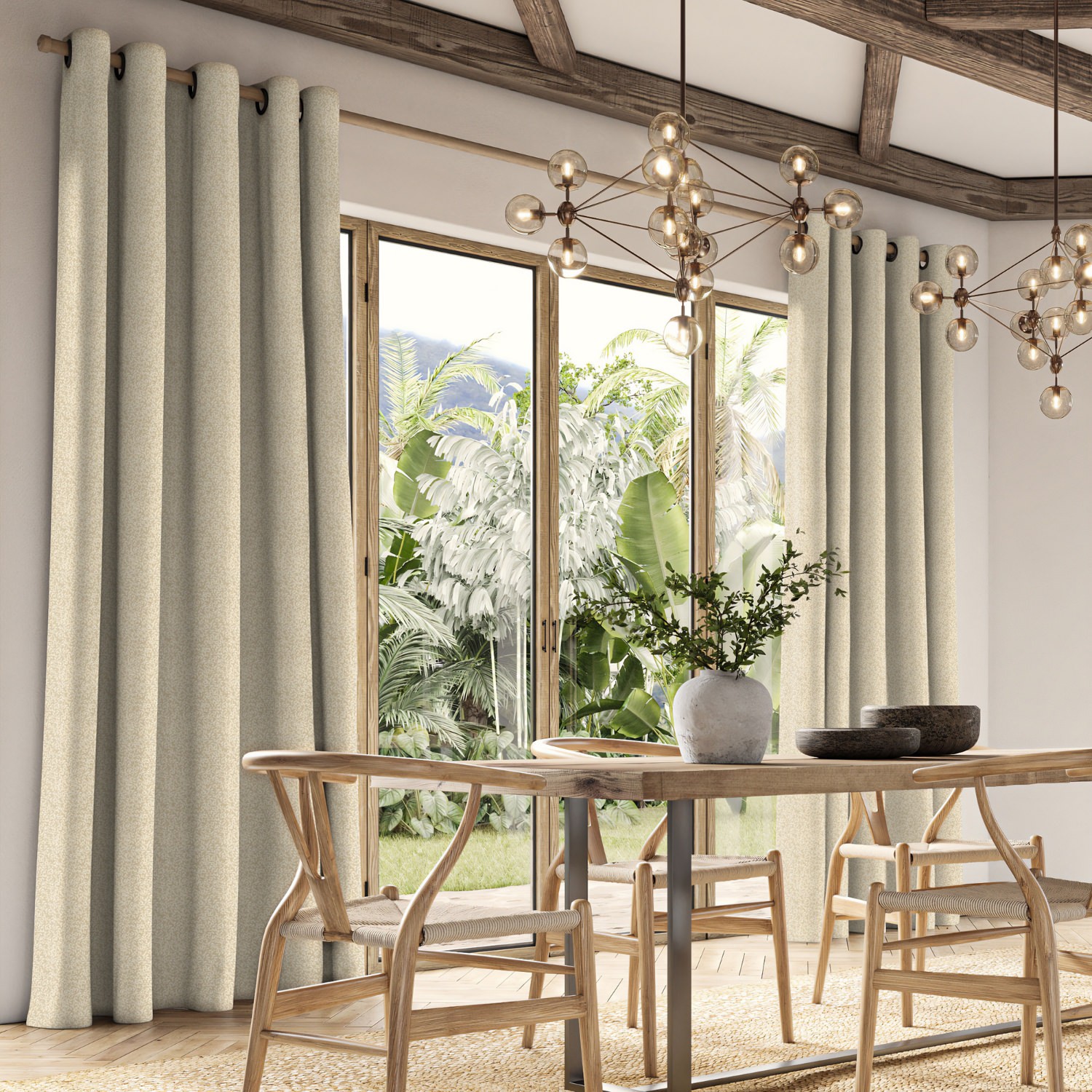 dhodi jute printed curtain