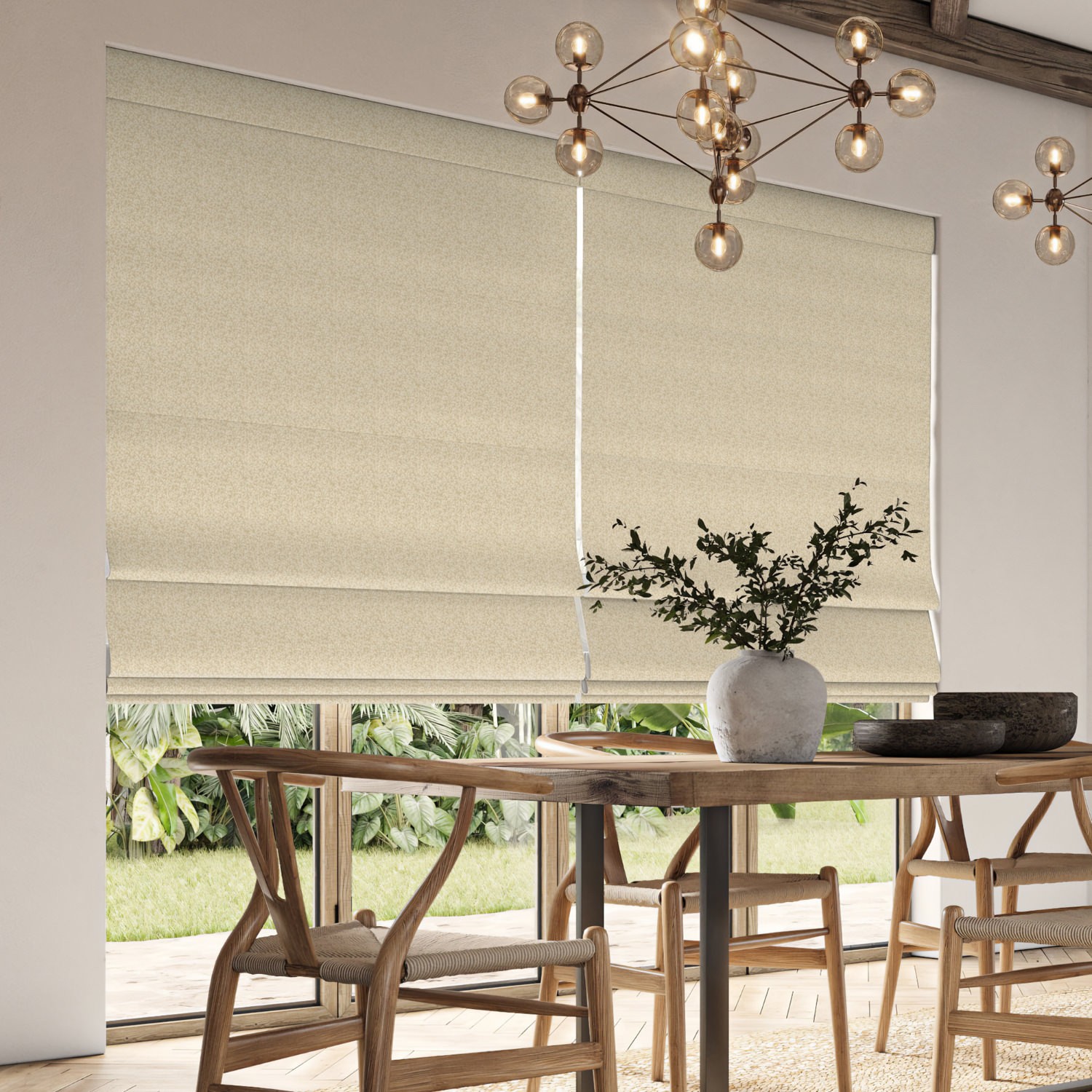 dhodi jute printed roman blind